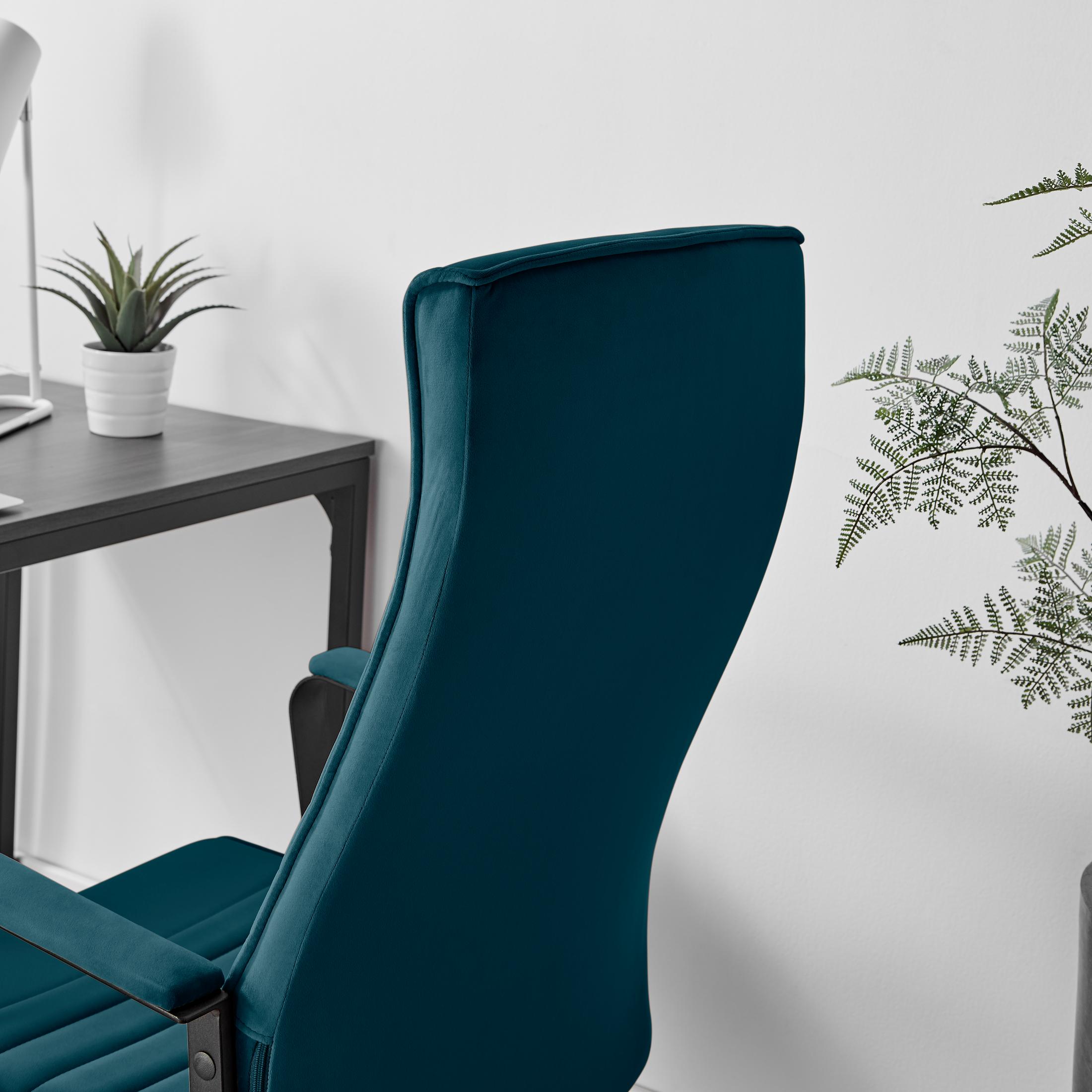 Centro Blue Velvet Reclining Office Chair — image 6