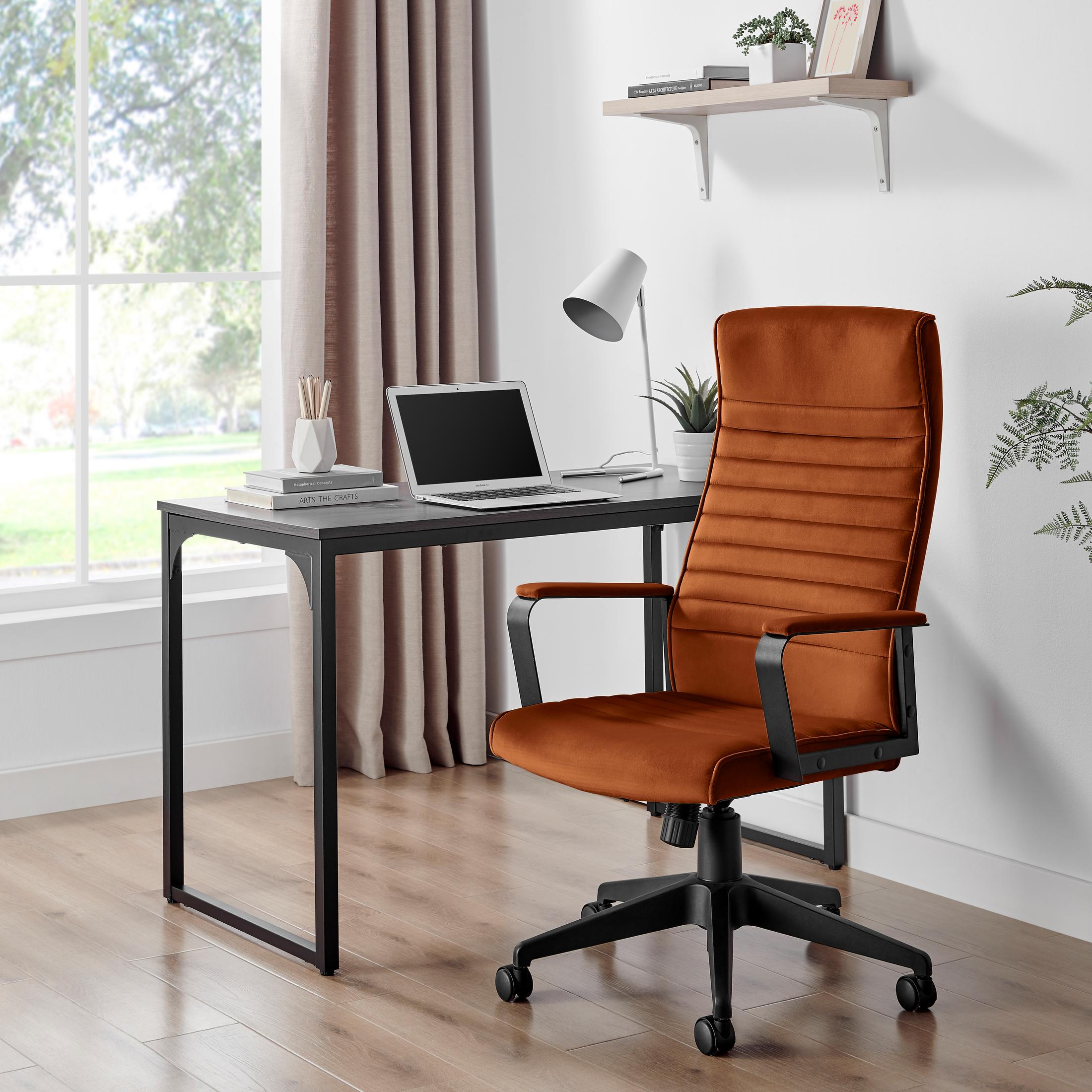 Centro Burnt Orange Velvet Reclining Office Chair — image 8