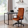Centro Burnt Orange Velvet Reclining Office Chair — image 1