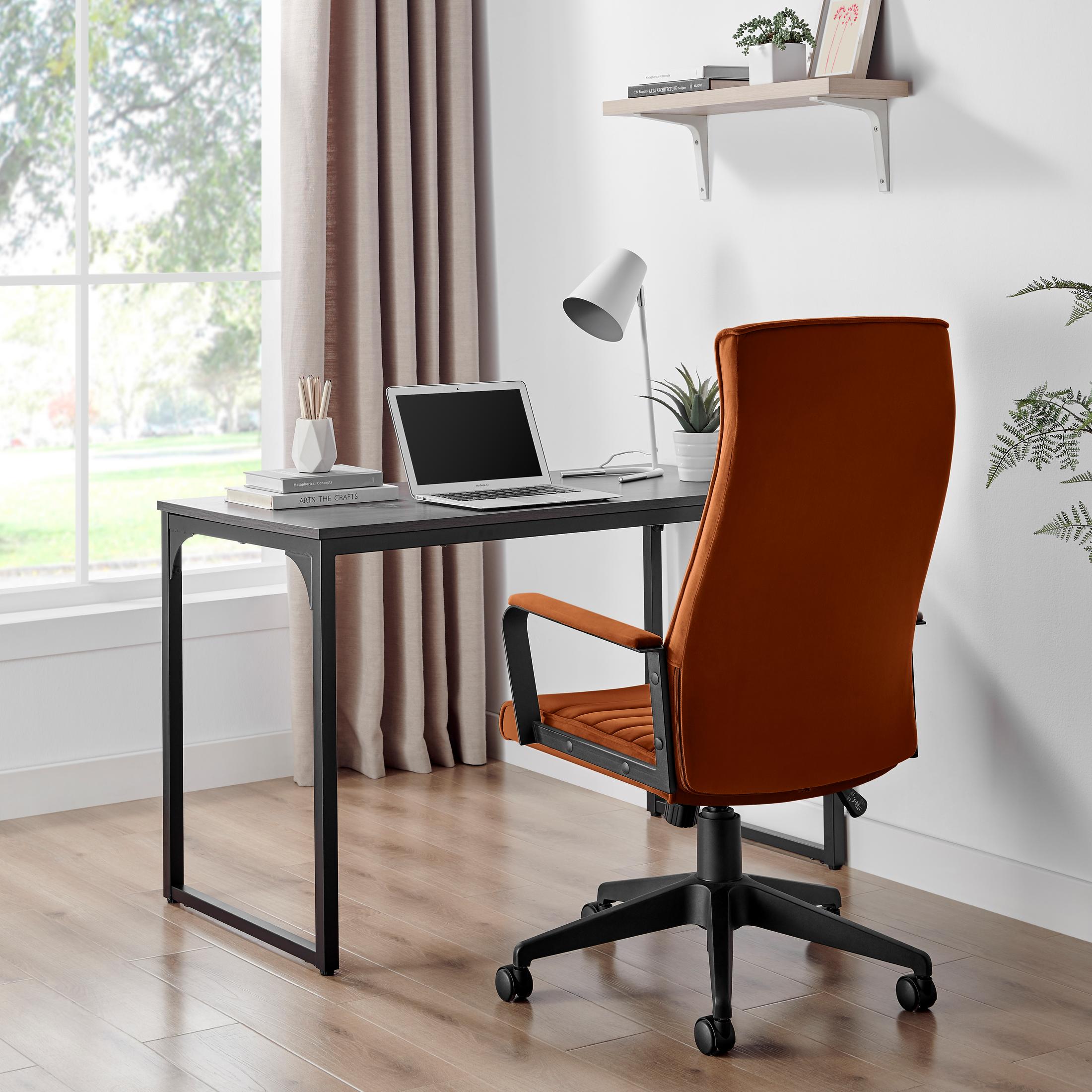 Centro Burnt Orange Velvet Reclining Office Chair — image 3