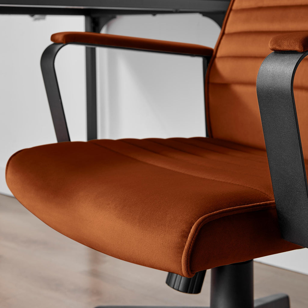 Centro Burnt Orange Velvet Reclining Office Chair — image 5