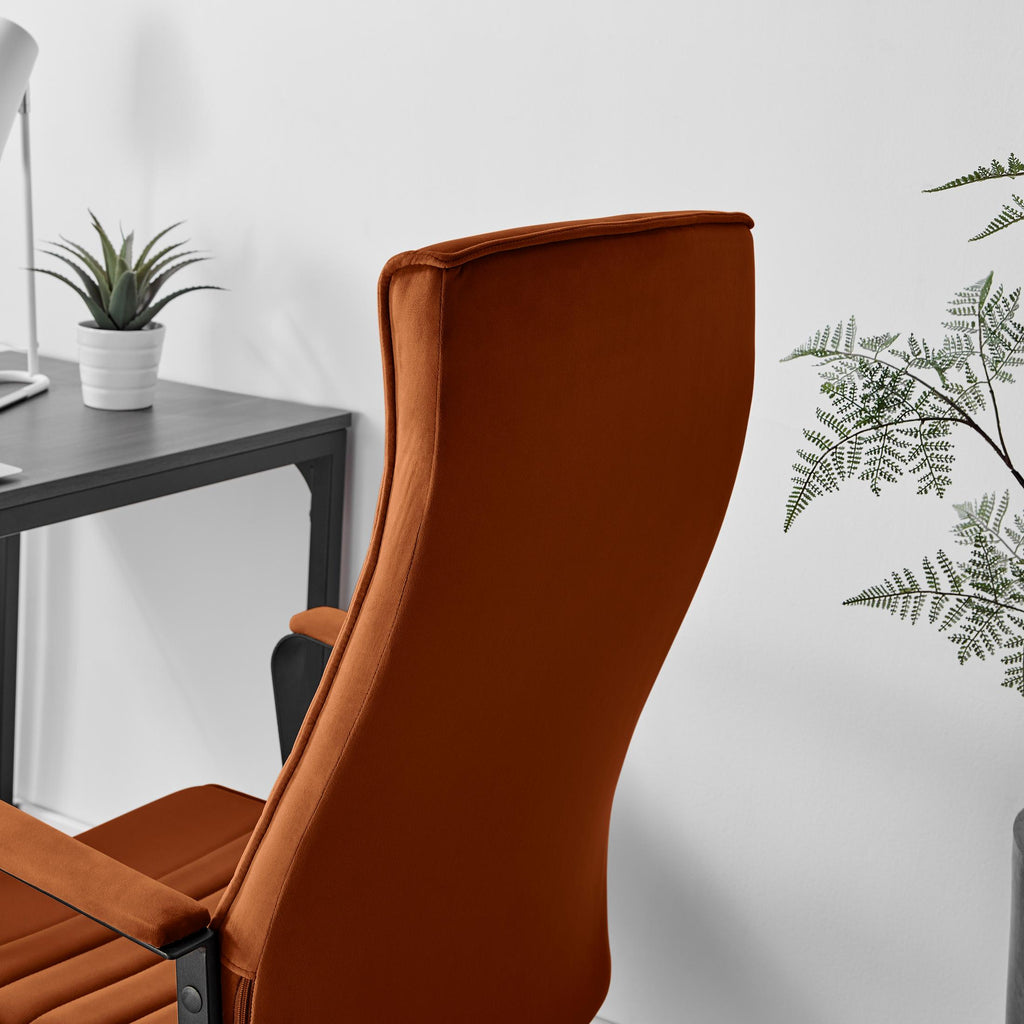 Centro Burnt Orange Velvet Reclining Office Chair — image 6