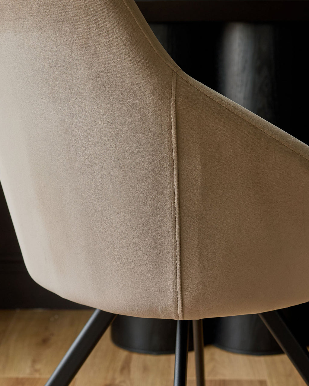 Cleo Champagne Velvet Swivel Chair — image 9