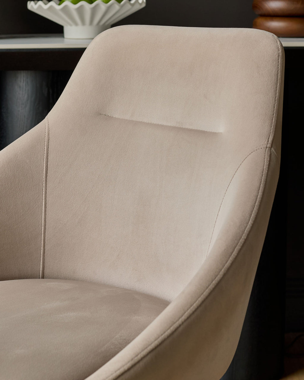 Cleo Champagne Velvet Swivel Chair — image 5