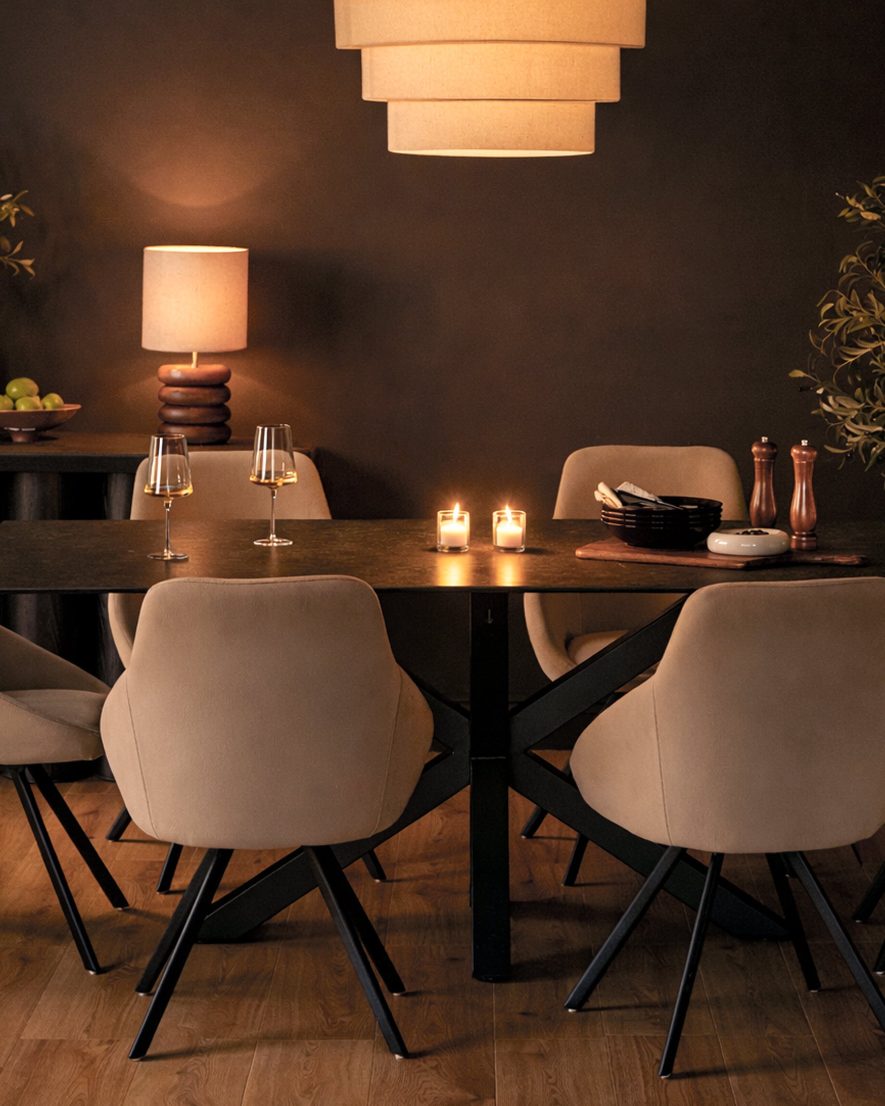 Cleo Champagne Velvet Swivel Chair — image 7