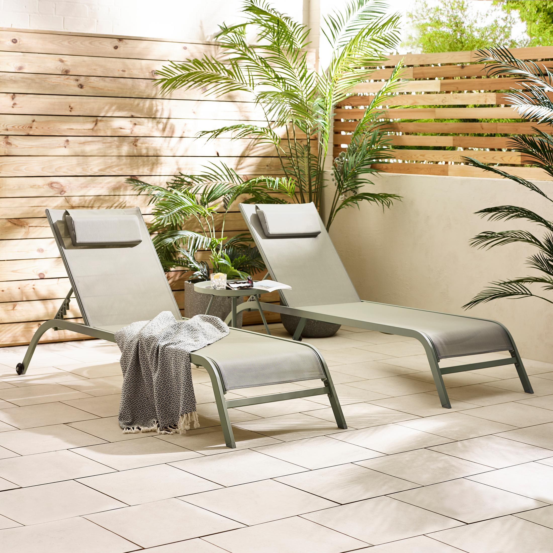 2x Corsica Green Metal & Textilene Sun Loungers — image 7