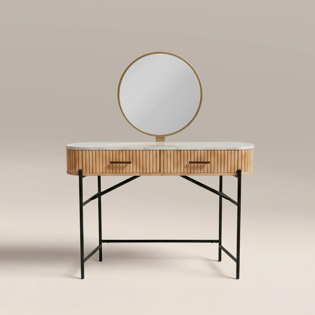 Oliver Round Dressing Table Mirror, 60 cm - Brass — image 2