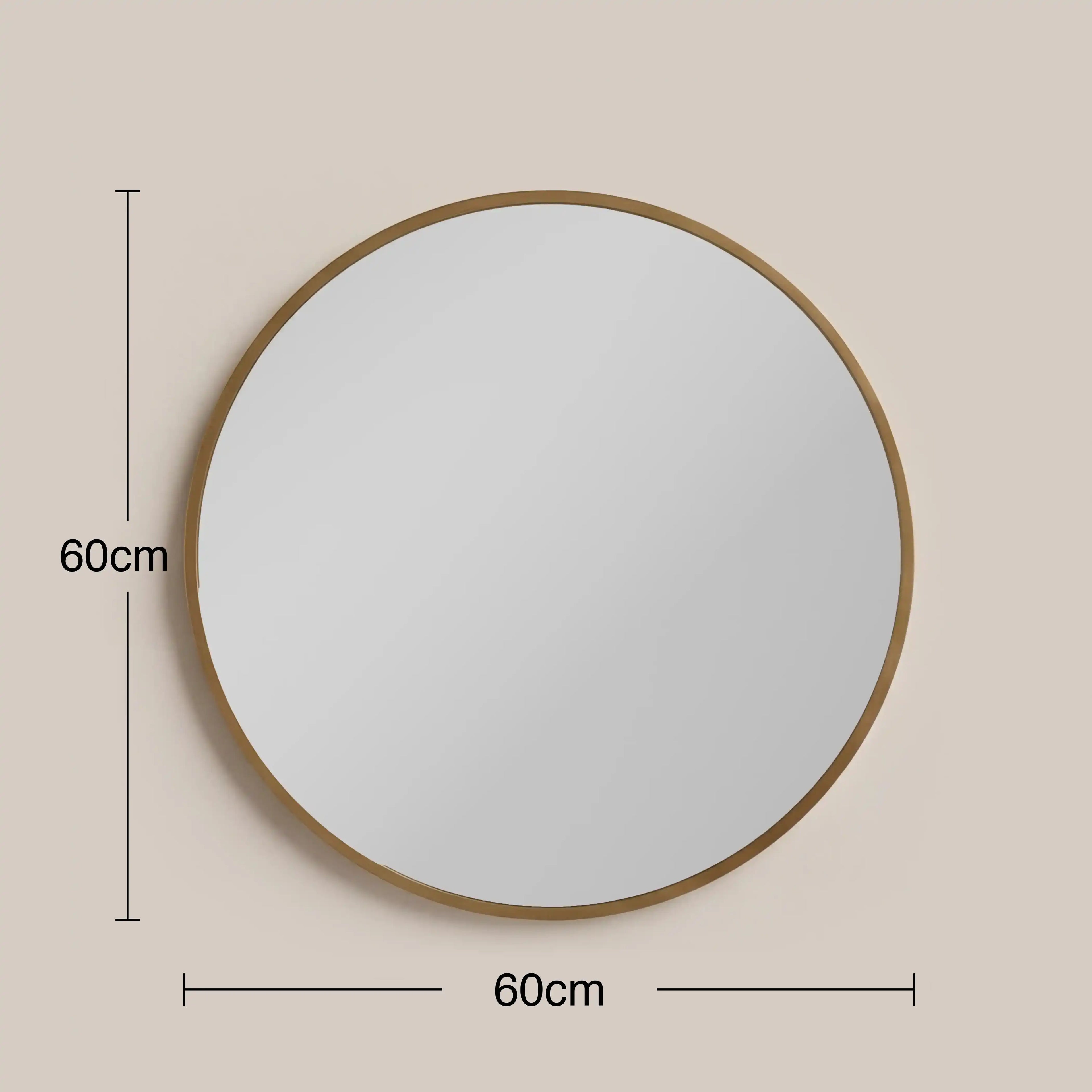 Oliver Round Dressing Table Mirror, 60 cm - Brass — image 4