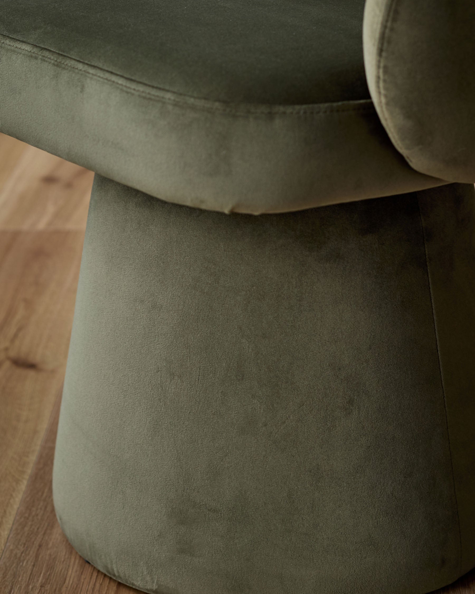 Darcy olive green velvet swivel chair — image 7