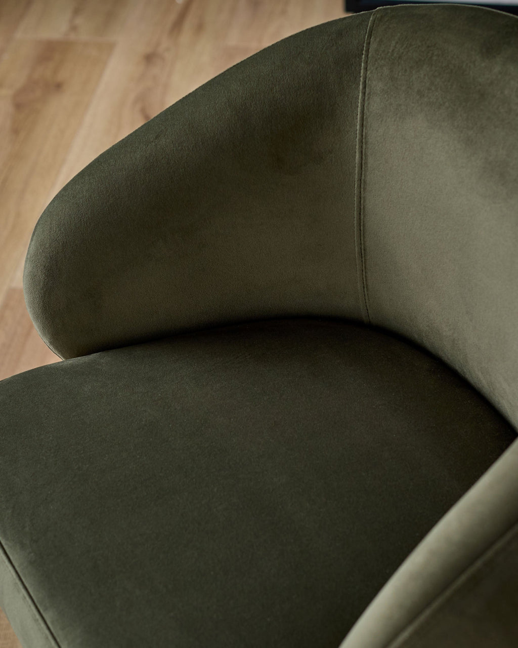 Darcy olive green velvet swivel chair — image 9