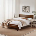 Declan Walnut Solid Pine Double Bed Frame — image 1