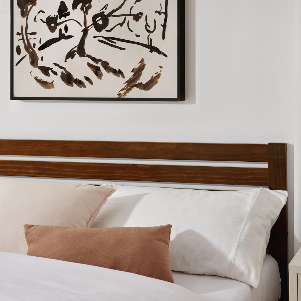 Declan Walnut Solid Pine Double Bed Frame — image 9