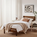 Declan Walnut Solid Pine Single Bed Frame — image 1