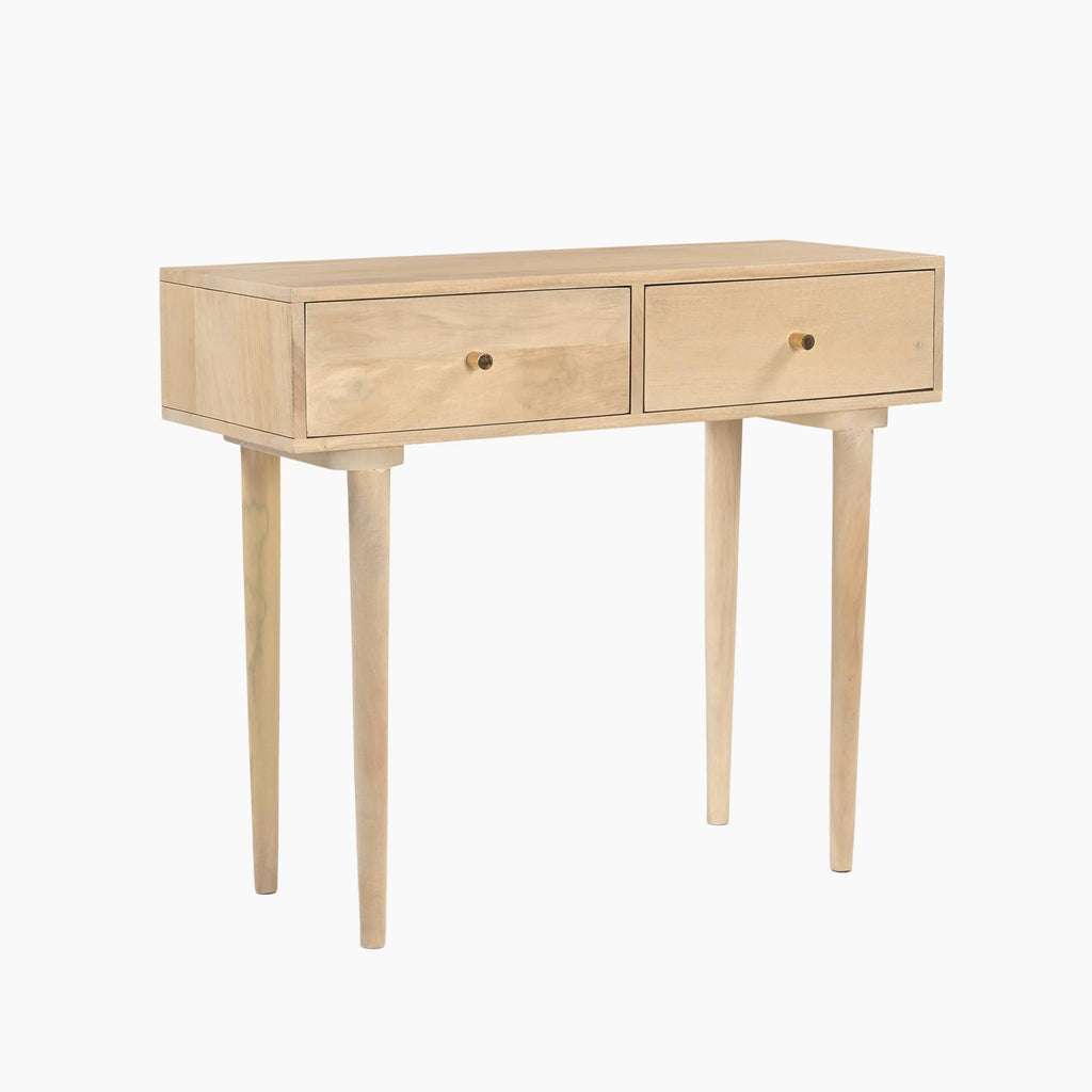 Everest Rectangle White Oak Wood 2 Drawer Console Table — image 9