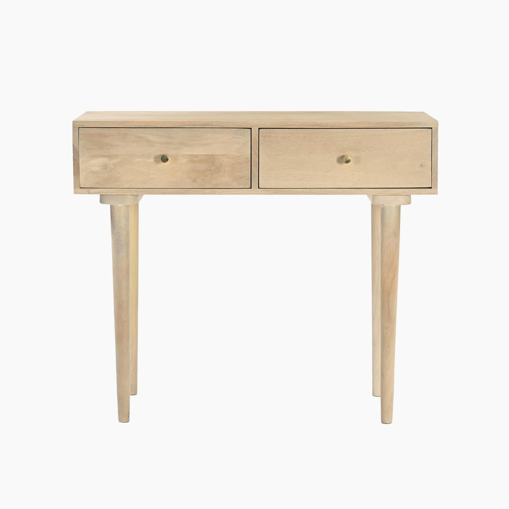 Everest Rectangle White Oak Wood 2 Drawer Console Table — image 3