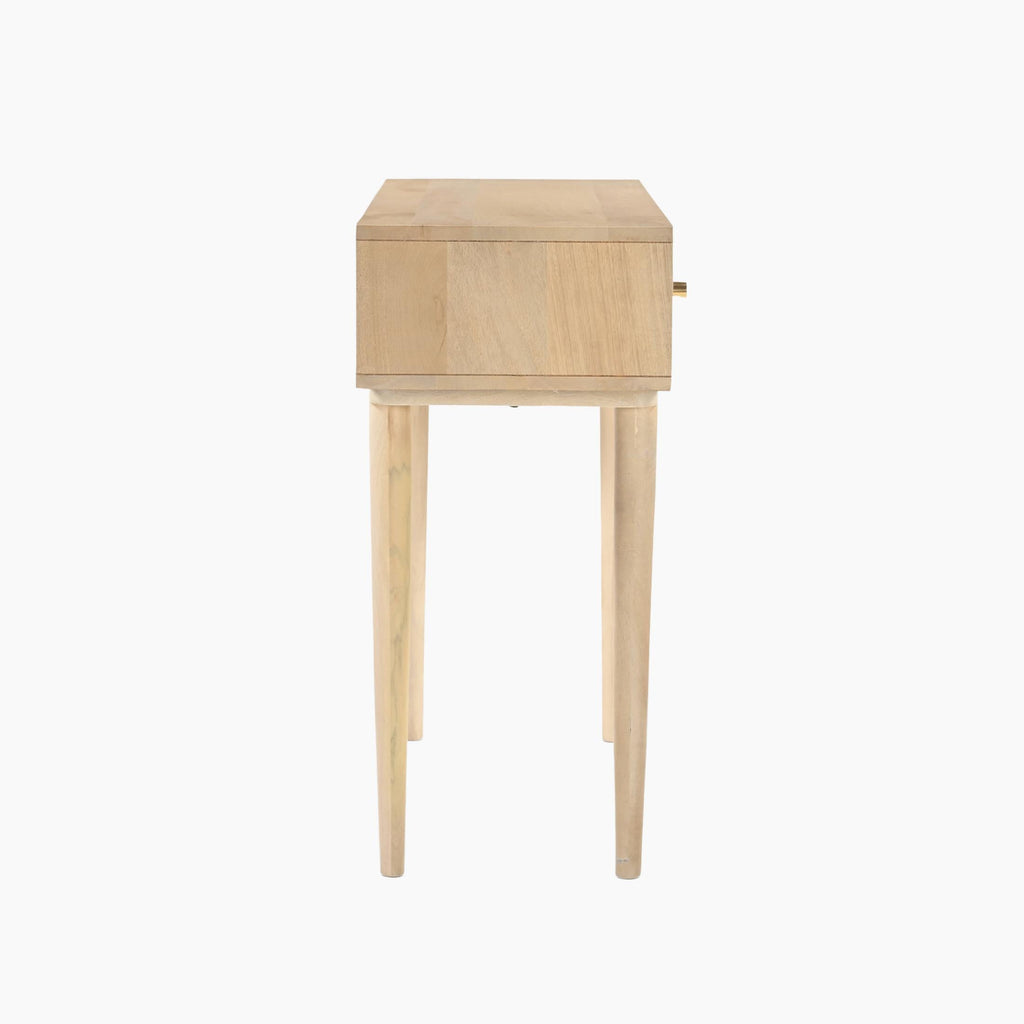 Everest Rectangle White Oak Wood 2 Drawer Console Table — image 5