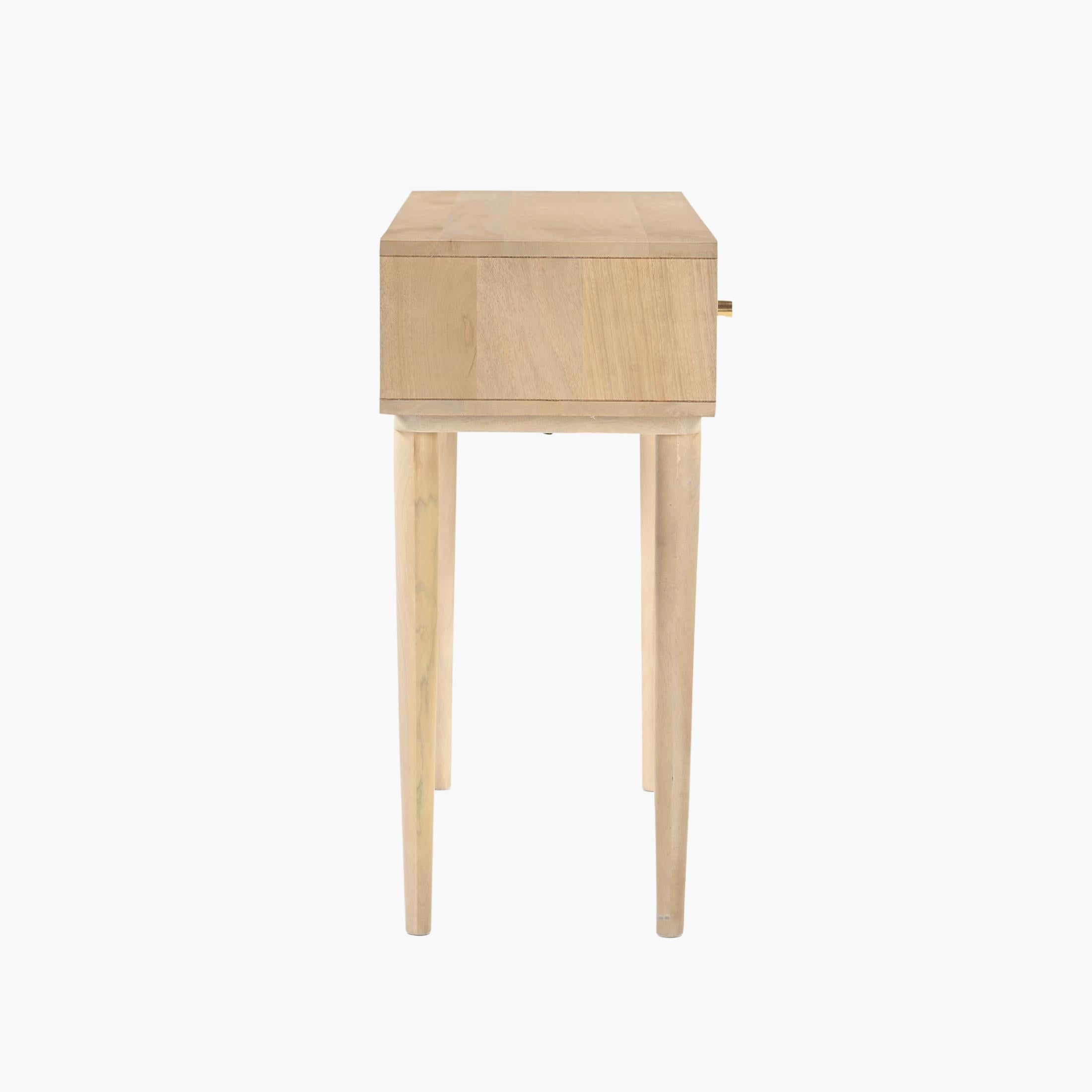 Everest Rectangle White Oak Wood 2 Drawer Console Table — image 5