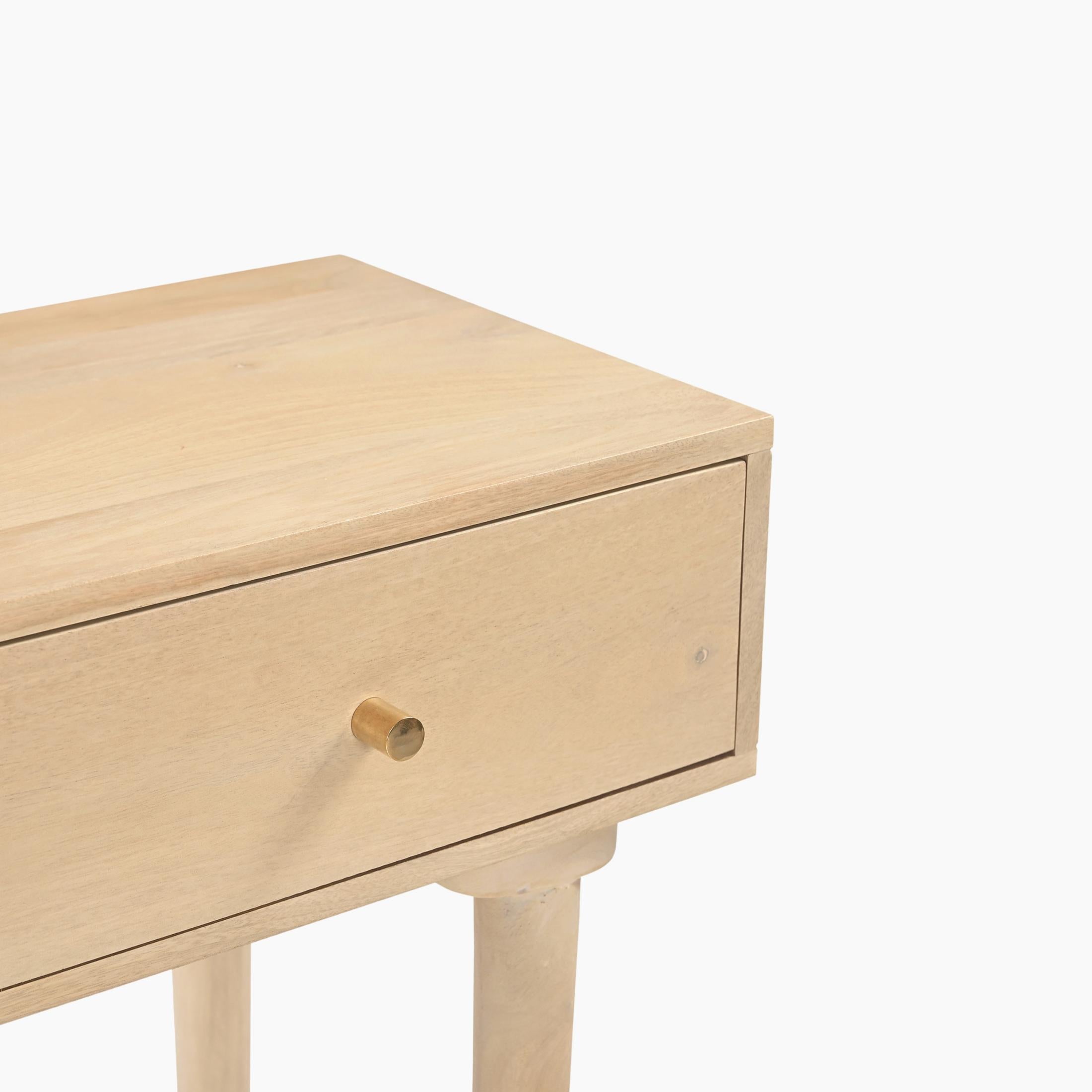 Everest Rectangle White Oak Wood 2 Drawer Console Table — image 7