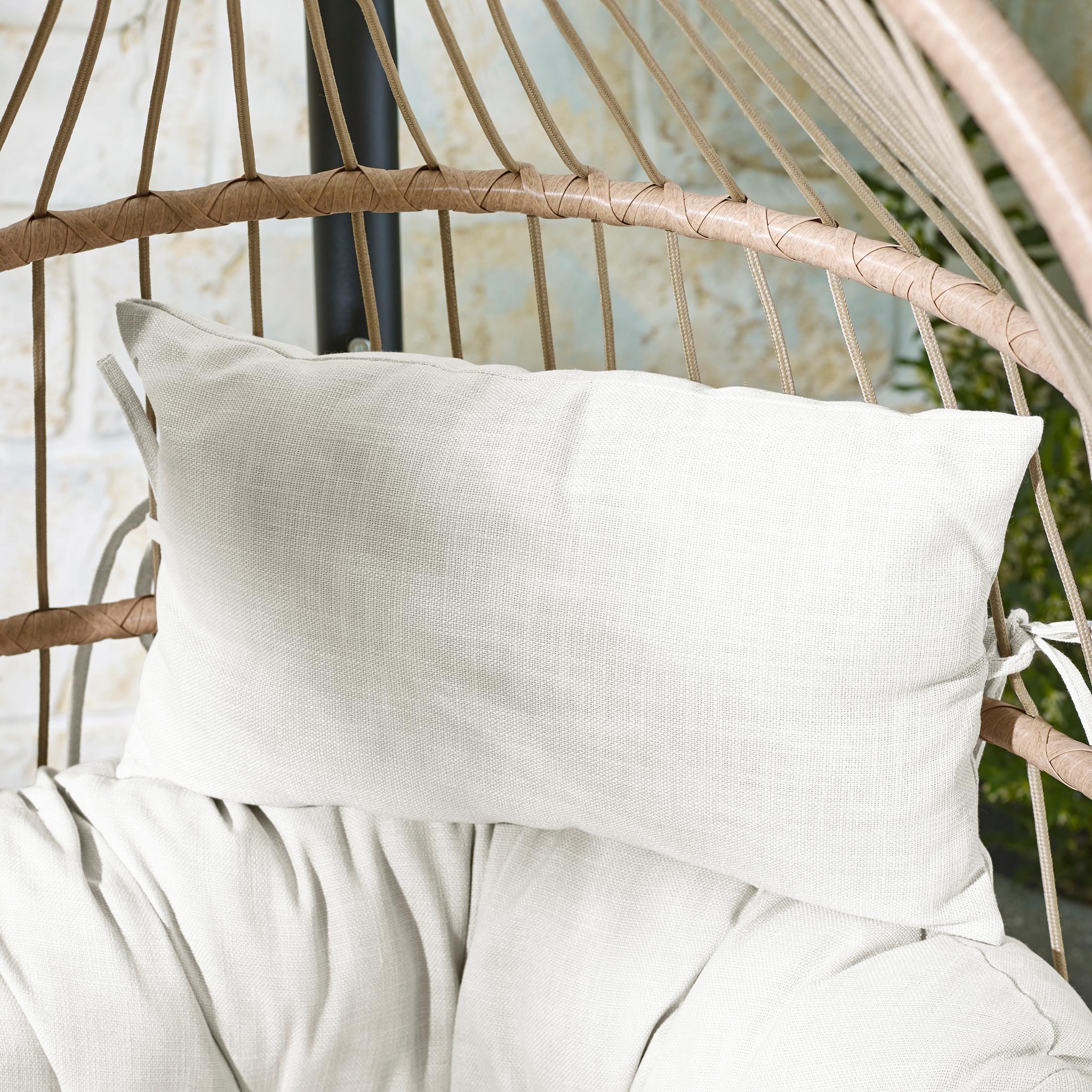 Beige Rattan & Cream Garden Hanging Egg Chair Seat — image 5