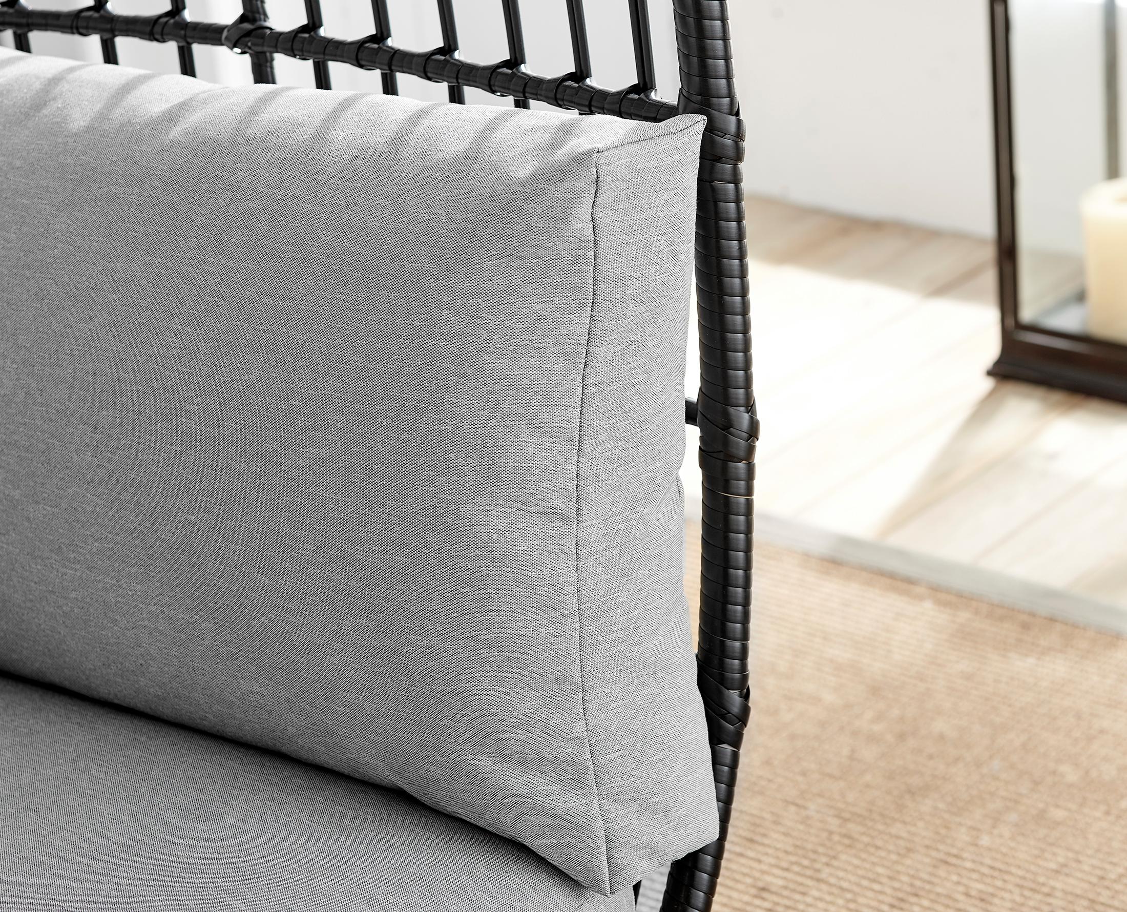Black Rattan & Grey Garden Egg Chair Seat — image 7