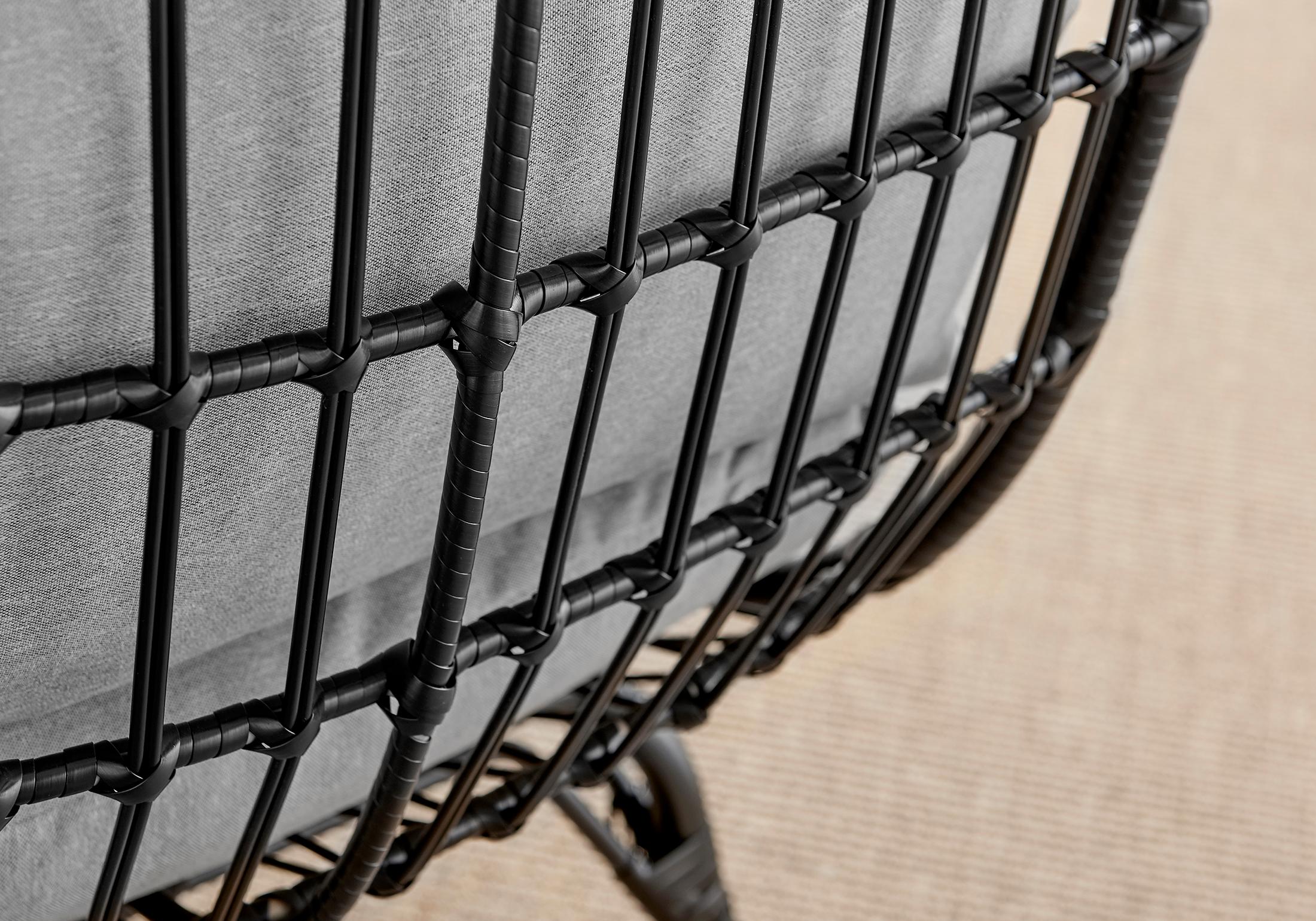 Black Rattan & Grey Garden Egg Chair Seat — image 8