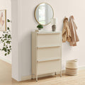 Eira Cream Metal Storage Shoe Cabinet — image 1