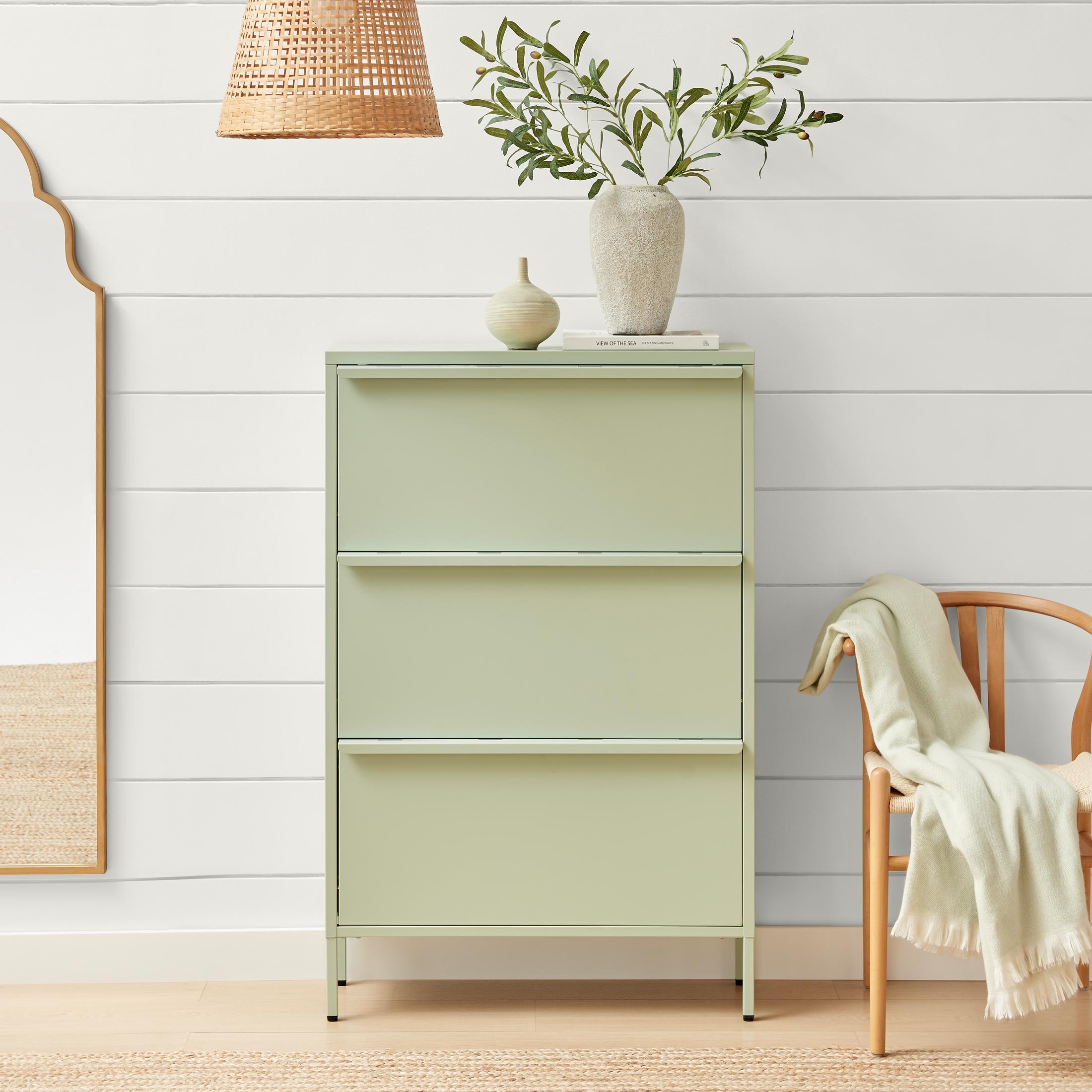 Eira Green Metal Storage Shoe Cabinet — image 8