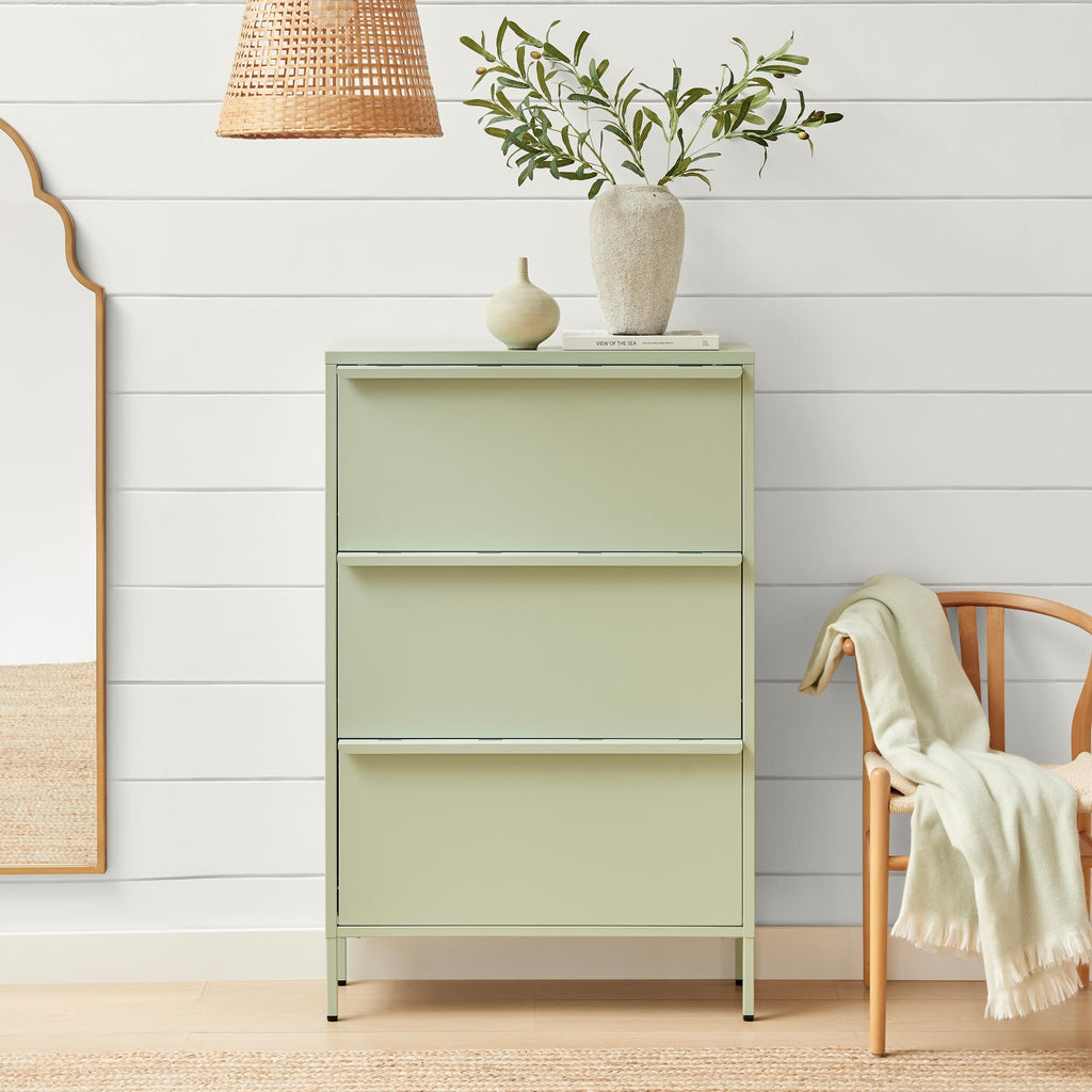 Eira Green Metal Storage Shoe Cabinet — image 2