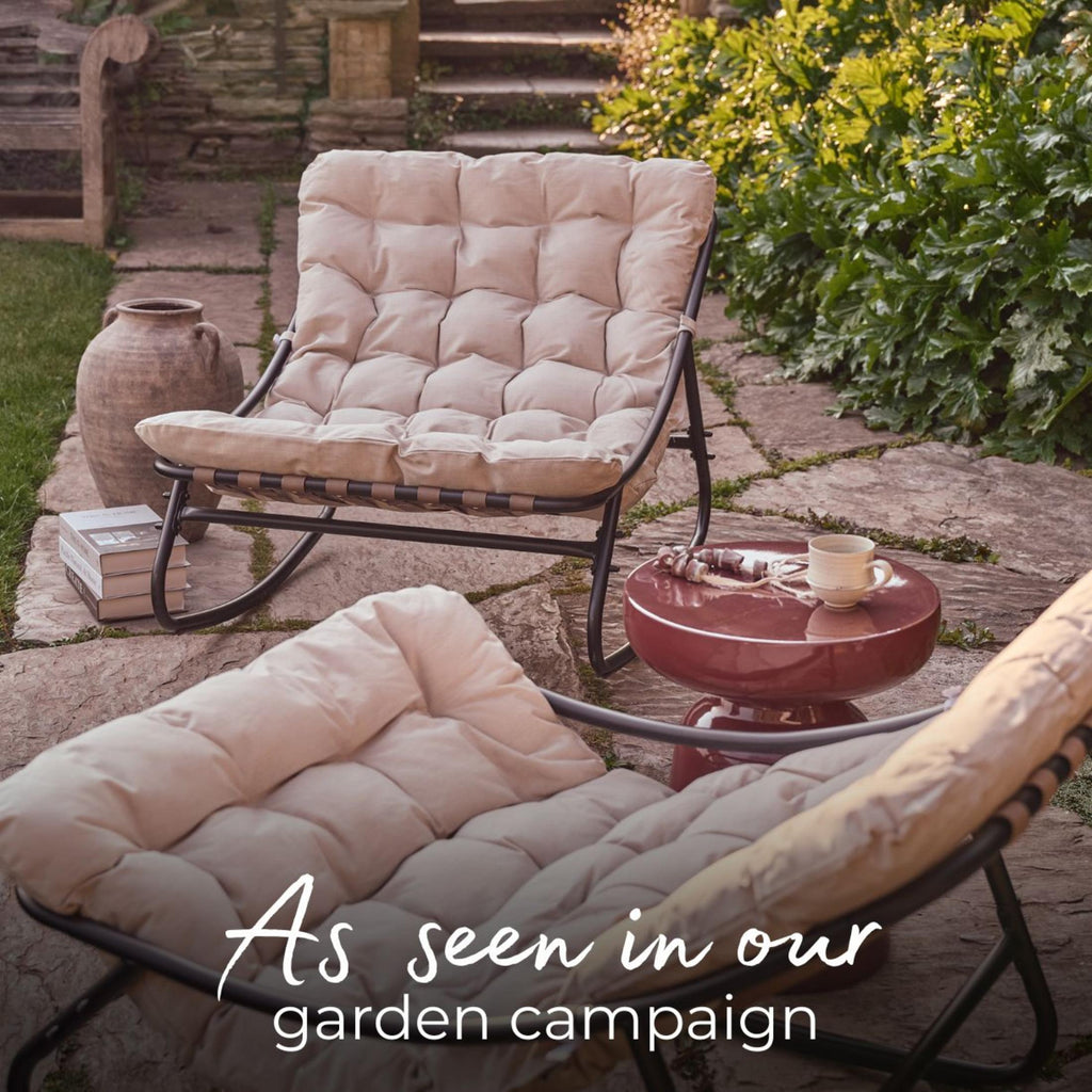 Hydra Black Metal & Cream Garden Rocking Chair — image 10