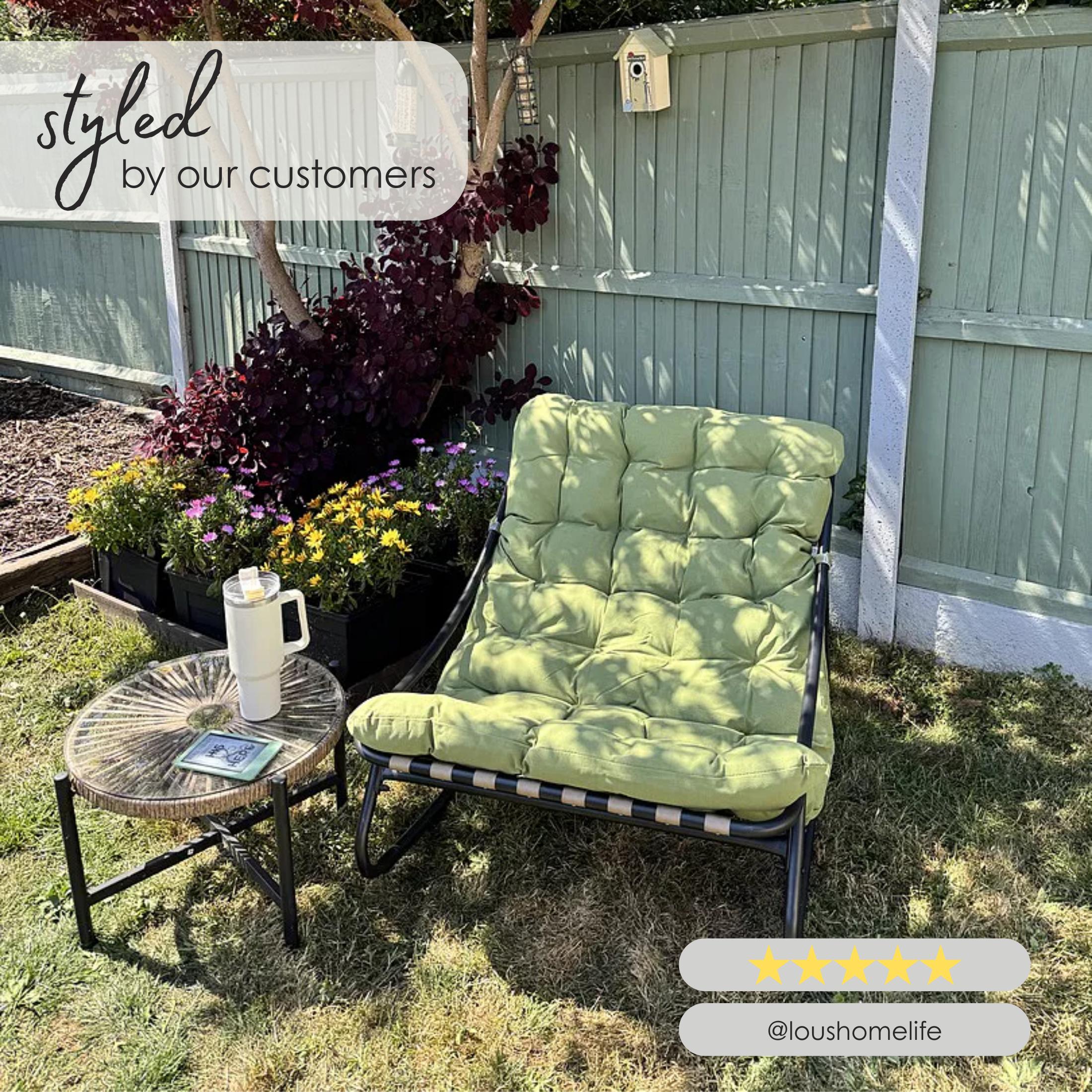 Hydra Black Metal & Green Garden Rocking Chair — image 7