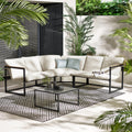 Hydra Black Metal & Cream 5 Seat Garden Sofa Set — image 1