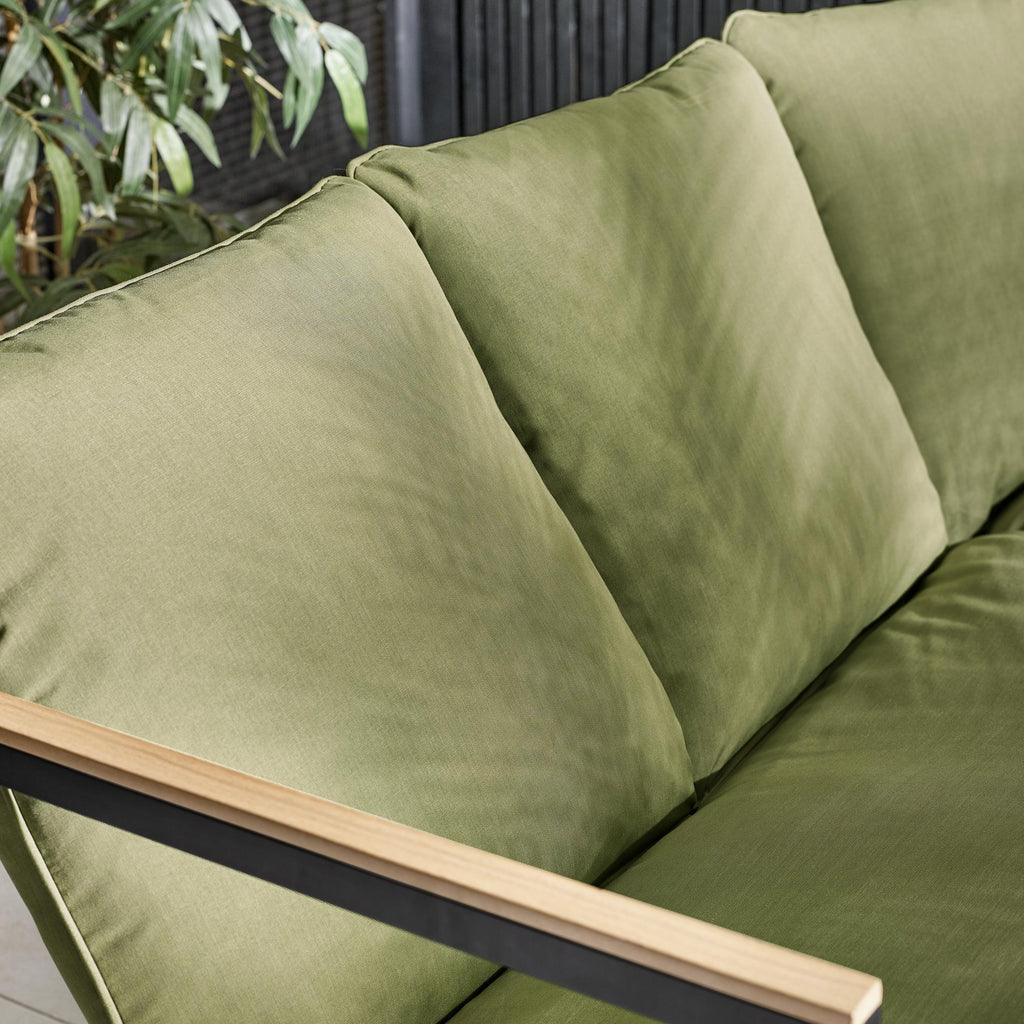 Hydra Black Metal & Green 5 Seat Garden Corner Sofa Set — image 3