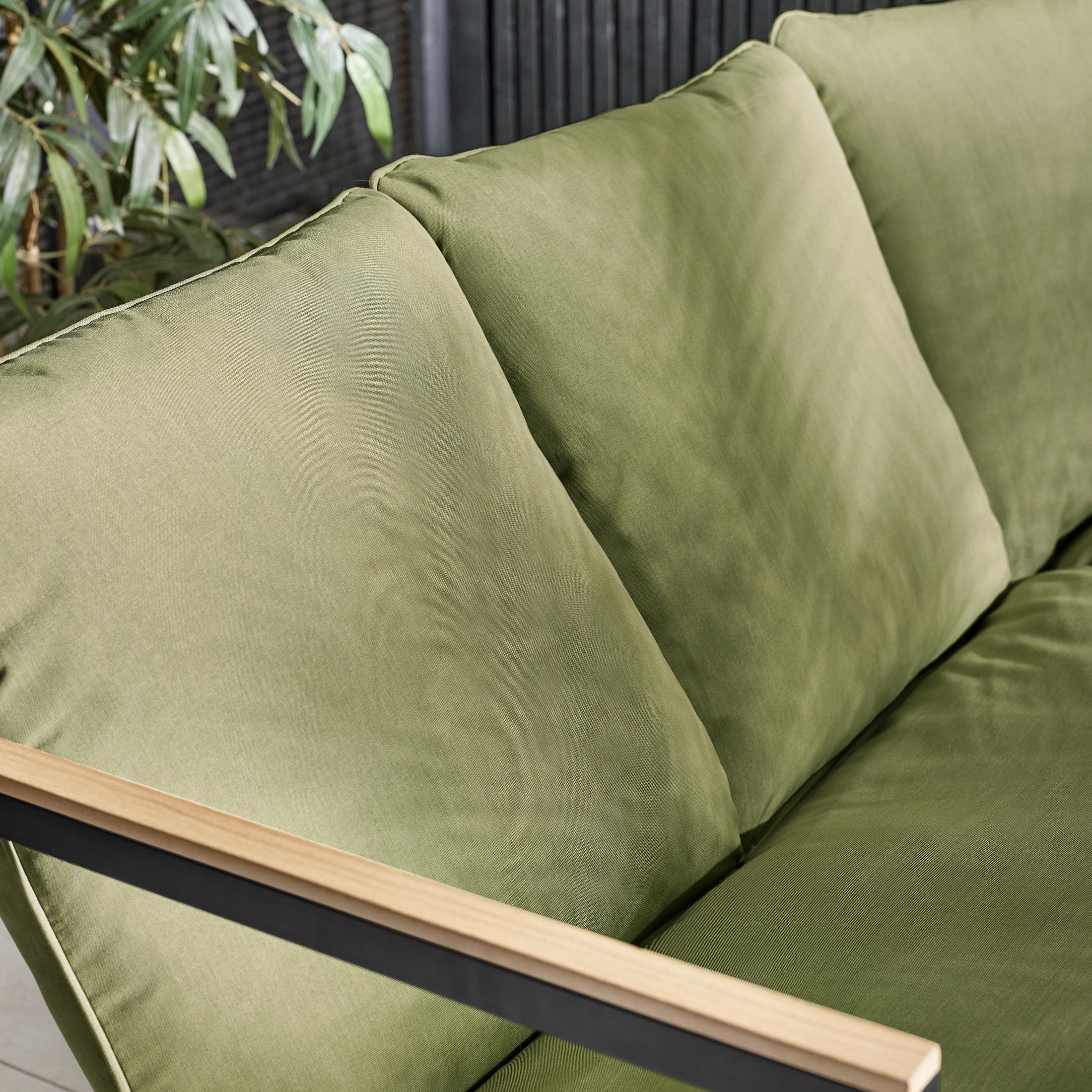 Hydra Black Metal & Green 5 Seat Garden Corner Sofa Set — image 3