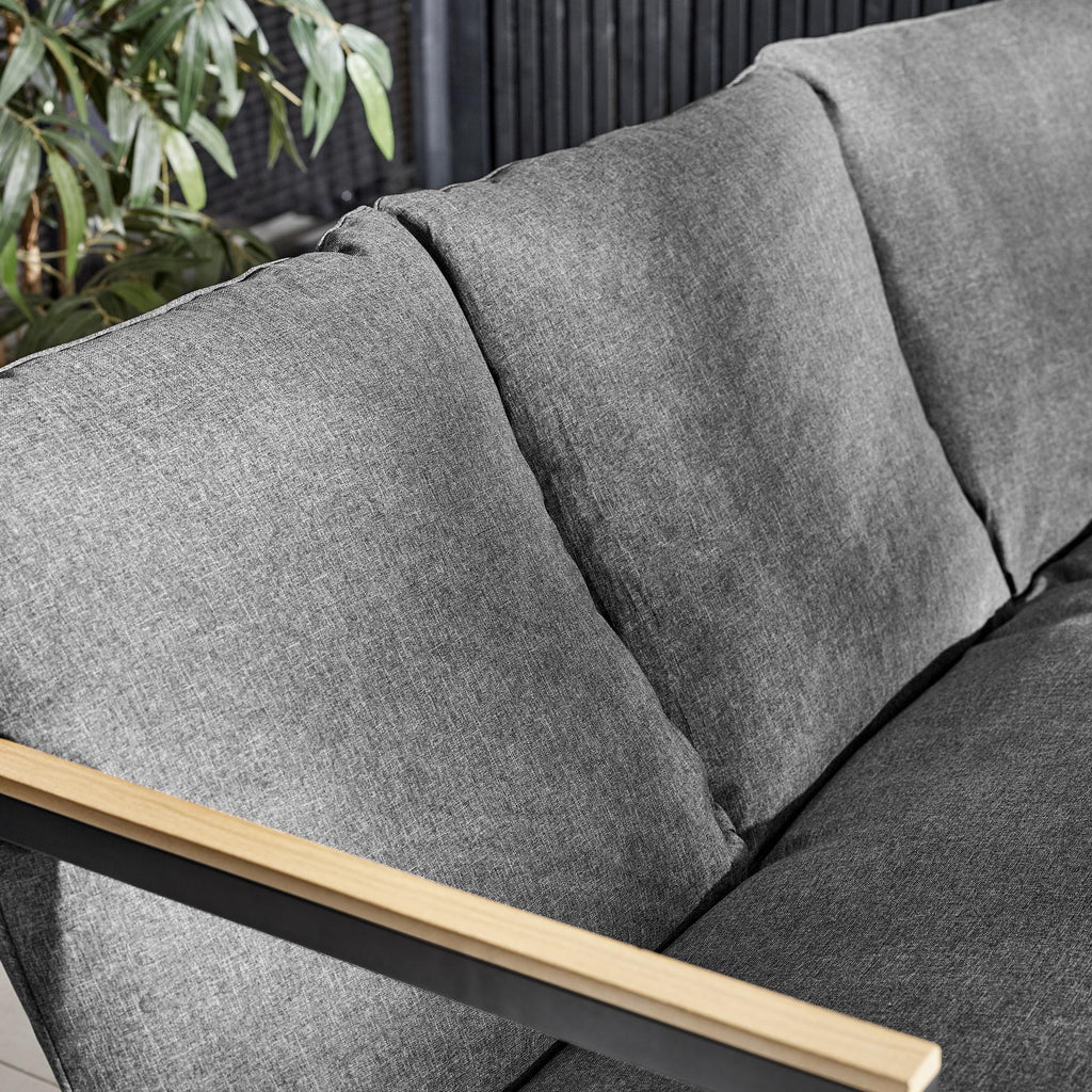 Hydra Black Metal & Grey 5 Seat Garden Corner Sofa Set — image 4
