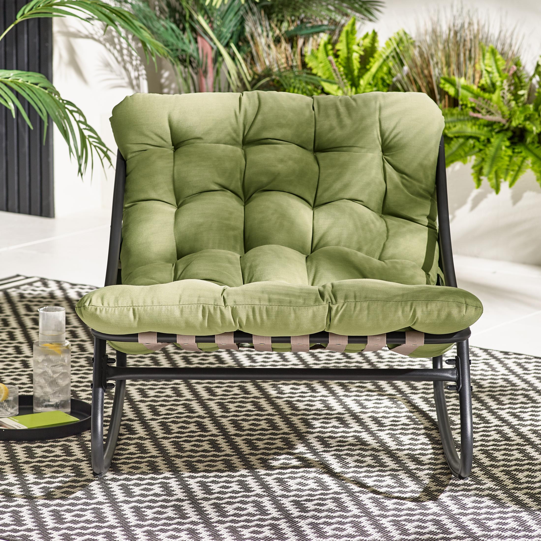 Hydra Black Metal & Green Garden Rocking Chair — image 9