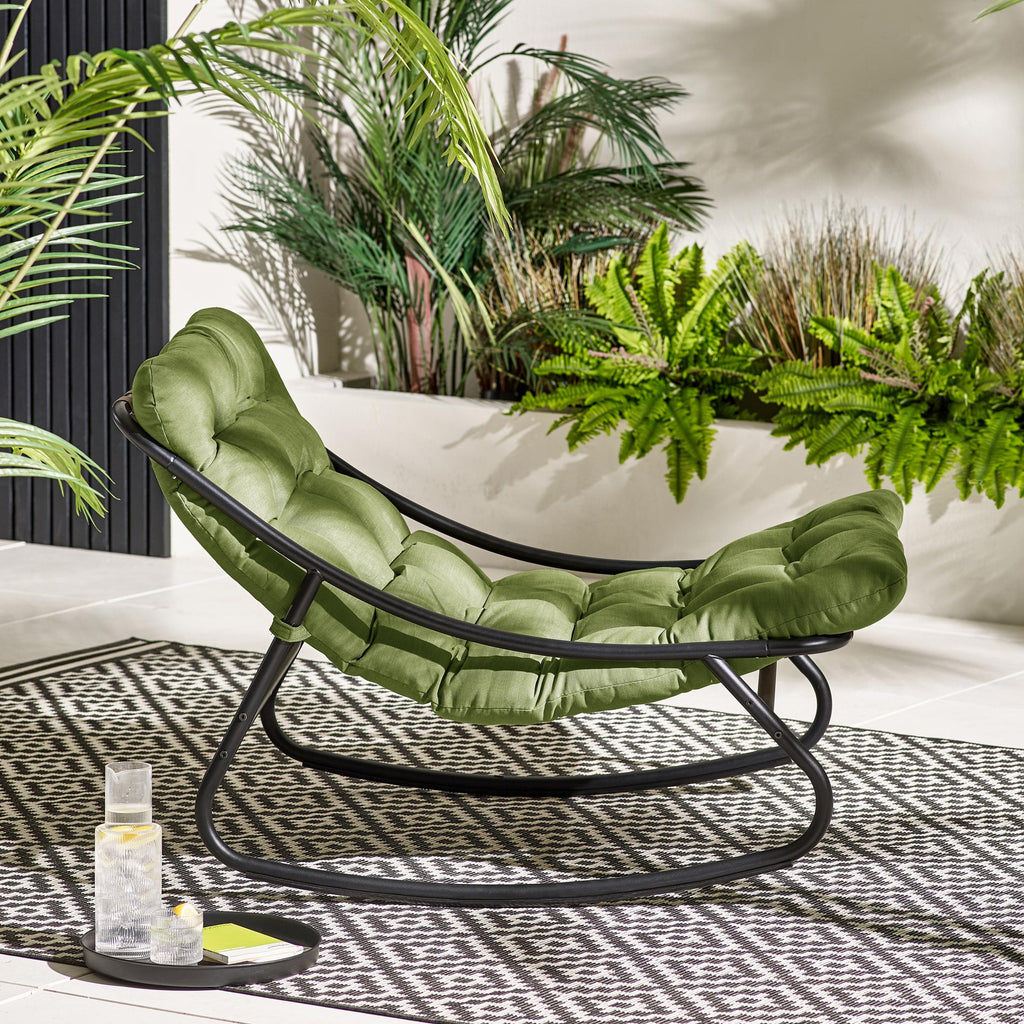 Hydra Black Metal & Green Garden Rocking Chair — image 10