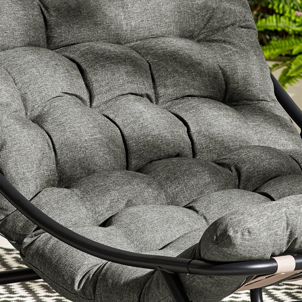 Hydra Black Metal & Grey Garden Rocking Chair — image 10