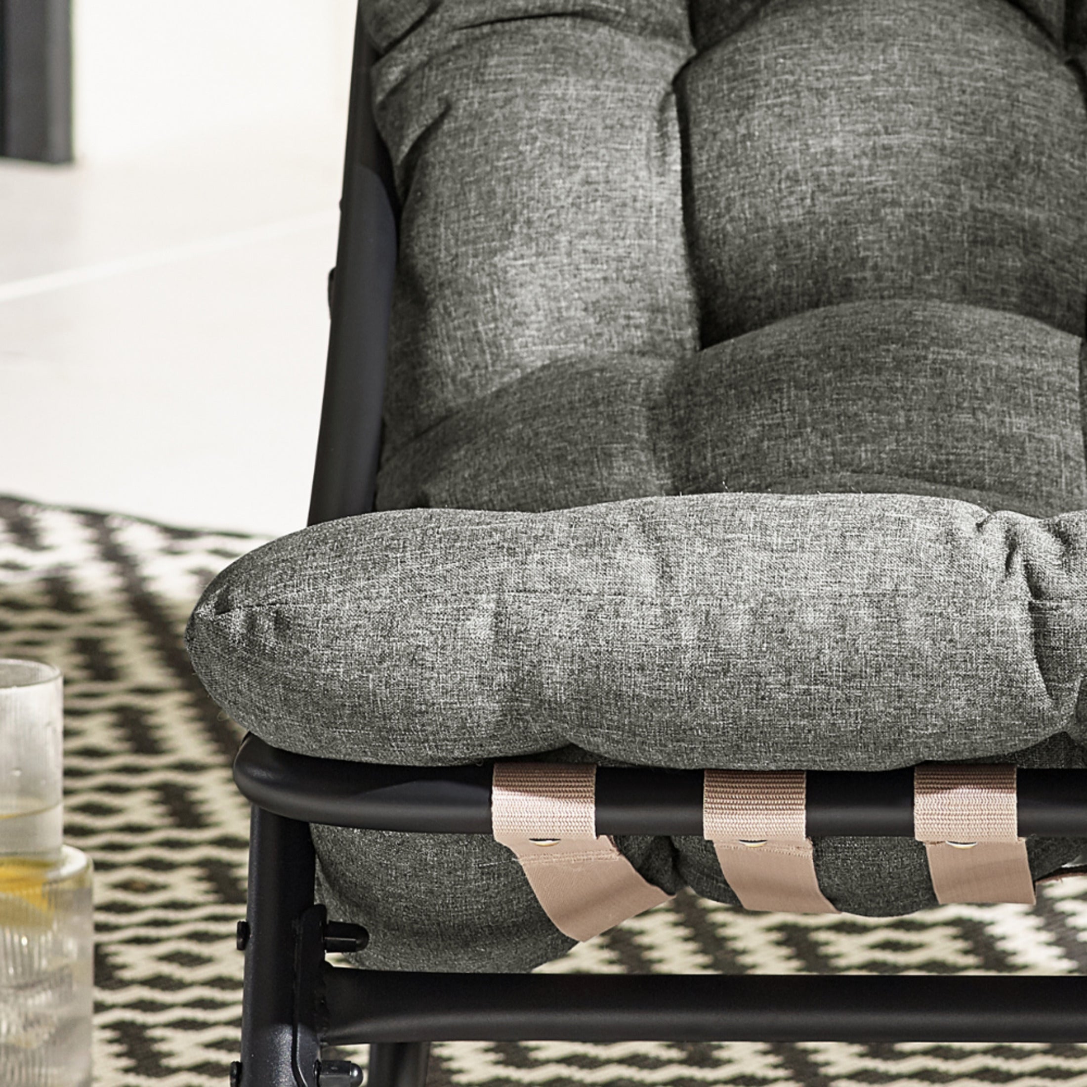 Hydra Black Metal & Grey Garden Rocking Chair — image 5