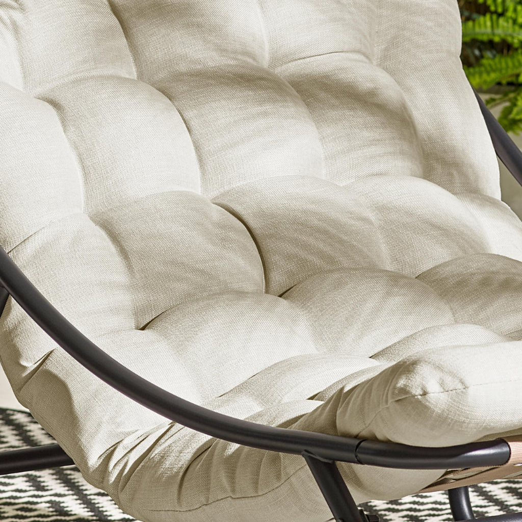 Hydra Black Metal & Cream Garden Rocking Chair — image 6