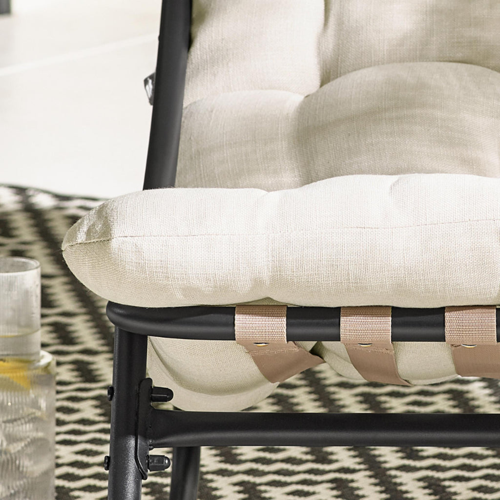 Hydra Black Metal & Cream Garden Rocking Chair — image 7