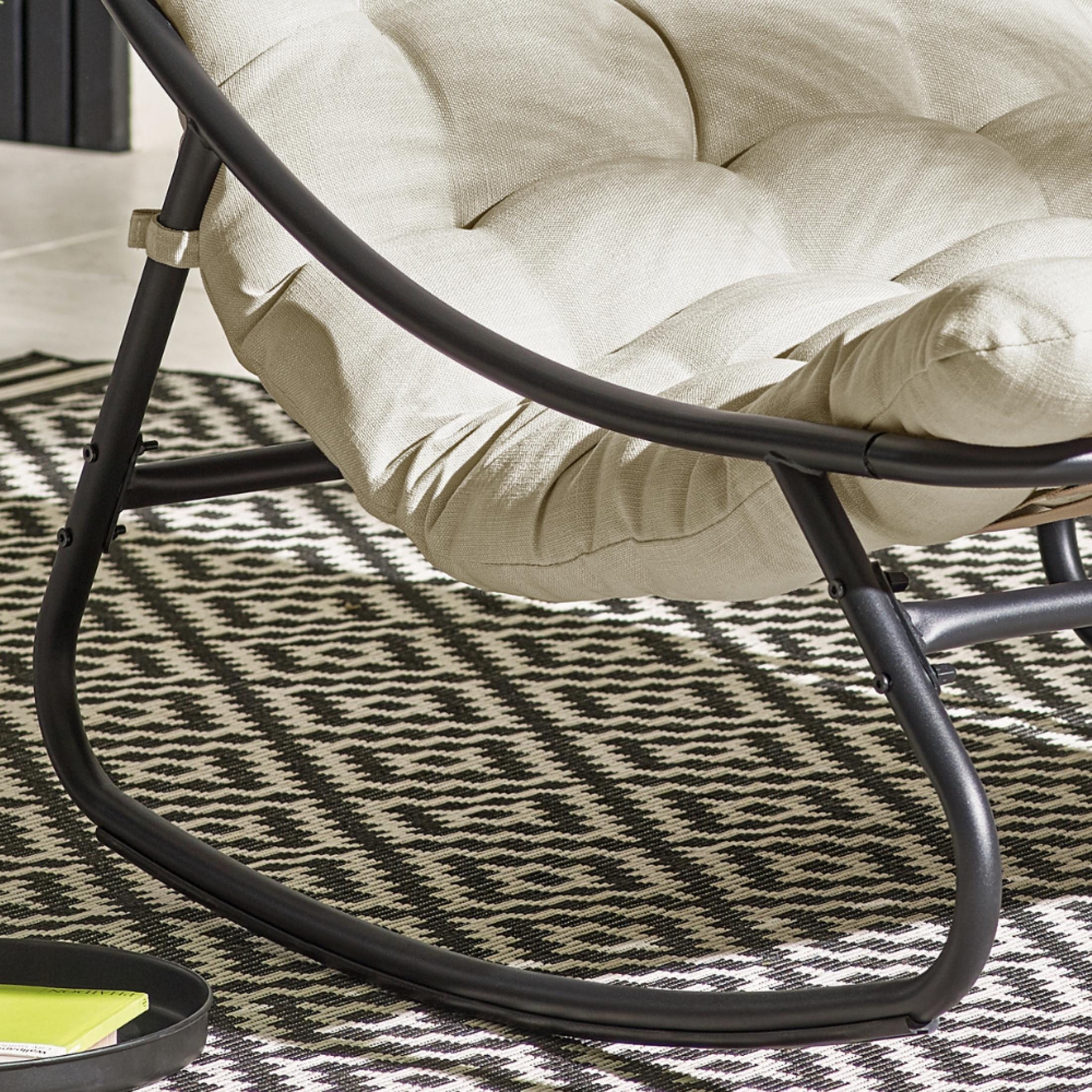 Hydra Black Metal & Cream Garden Rocking Chair — image 8