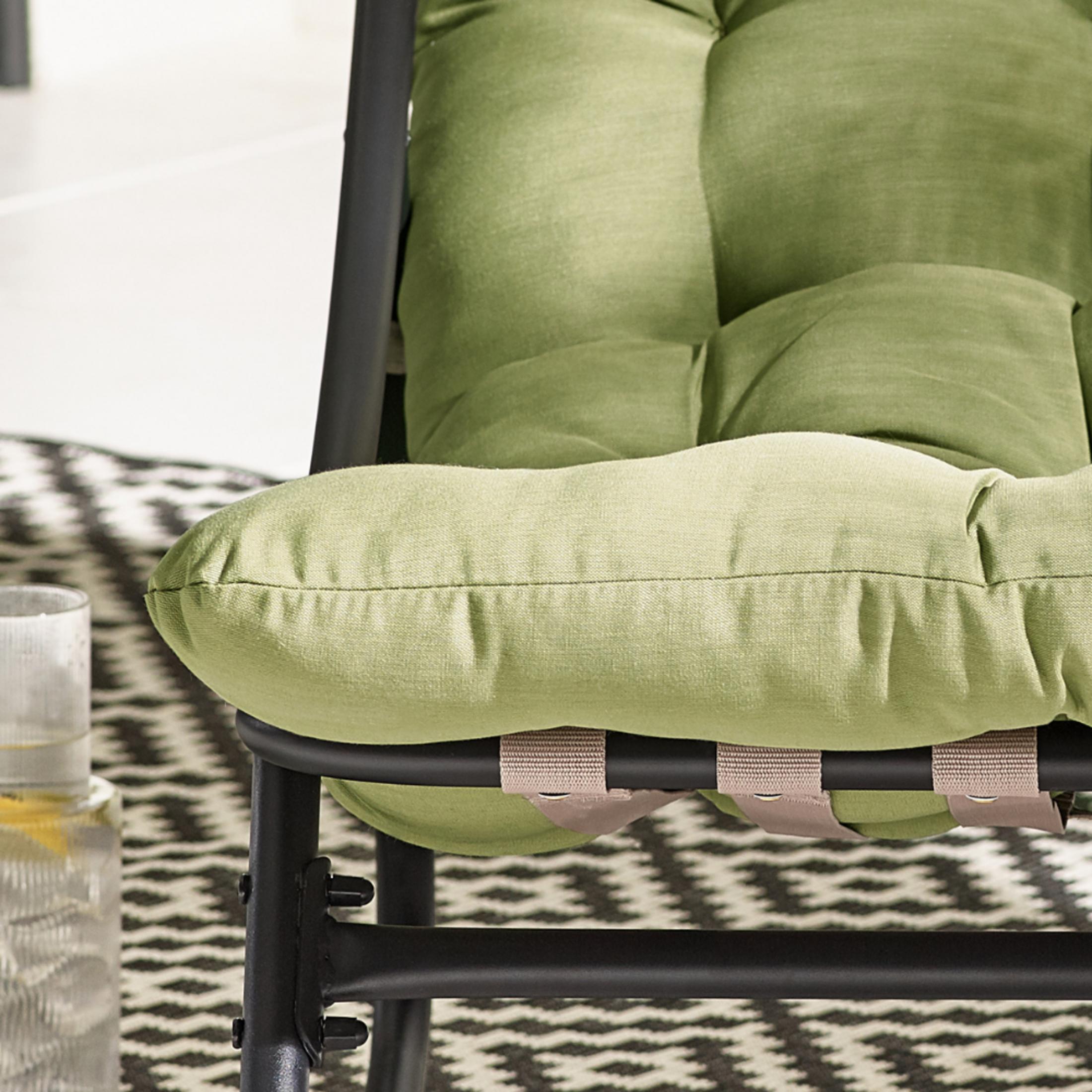 Hydra Black Metal & Green Garden Rocking Chair — image 5