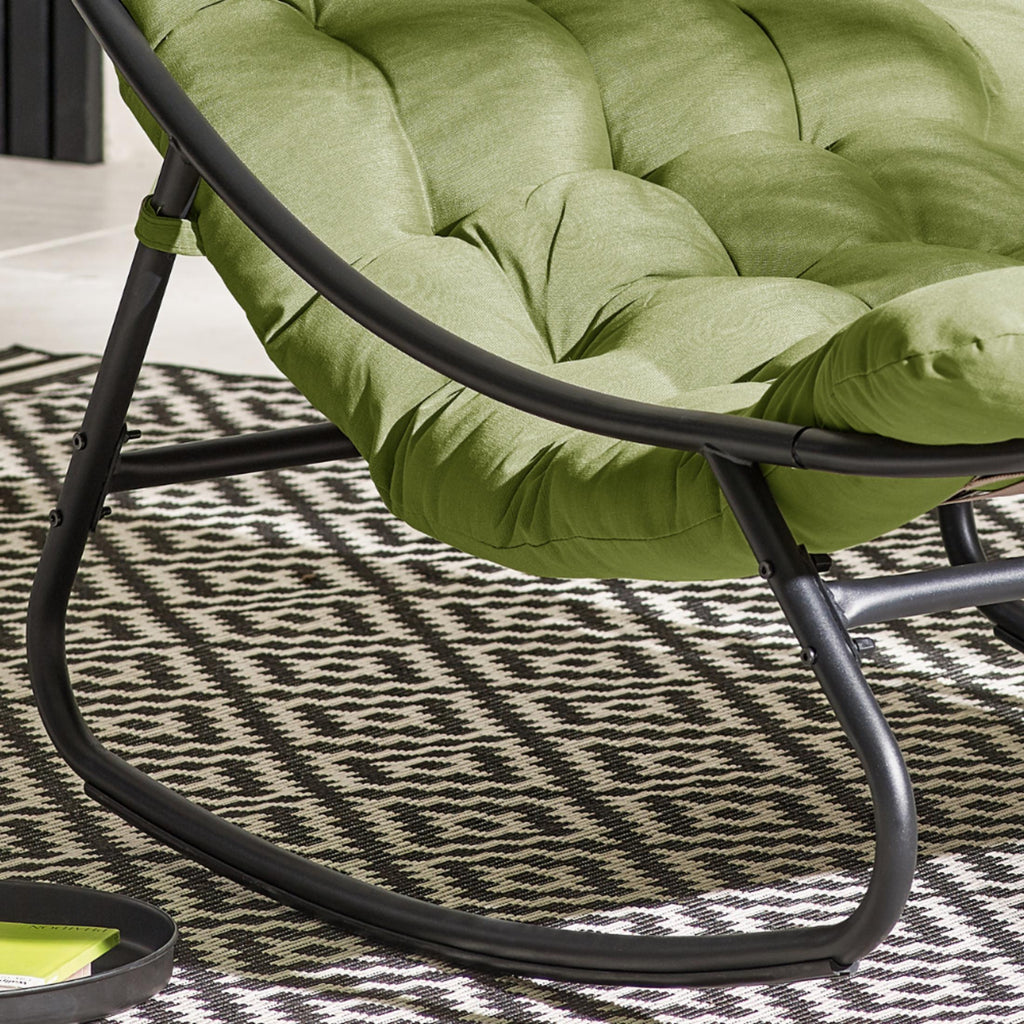 Hydra Black Metal & Green Garden Rocking Chair — image 6