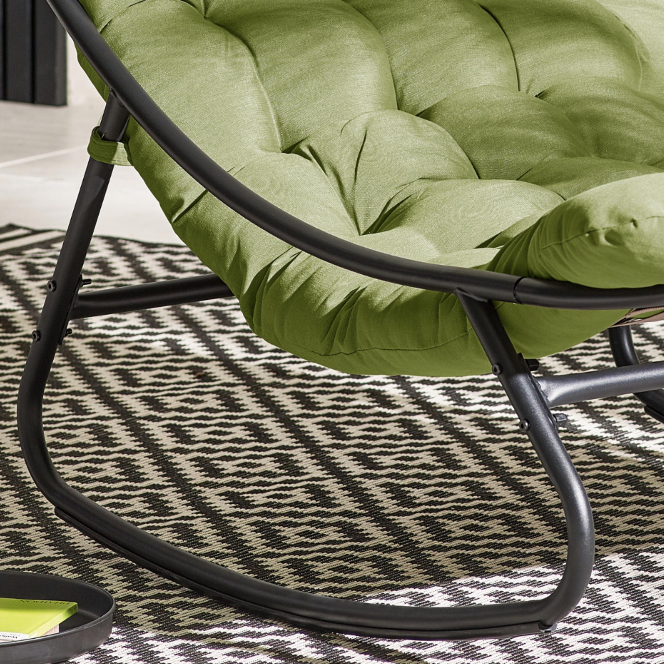 Hydra Black Metal & Green Garden Rocking Chair — image 6