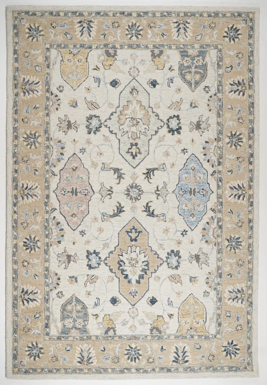 Ishani Beige Floral Hand Tufted Wool Rug 160x230cm — image 2