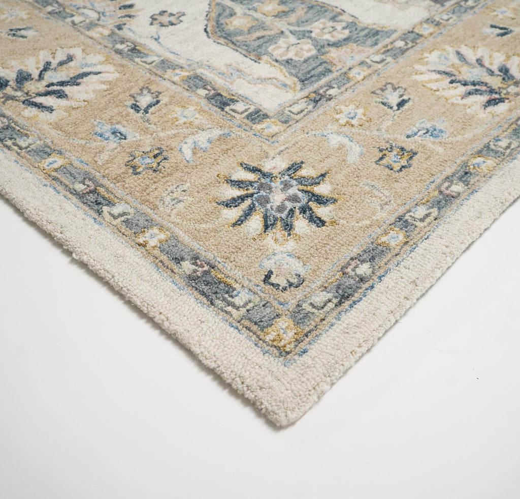 Ishani Beige Floral Hand Tufted Wool Rug 160x230cm — image 7