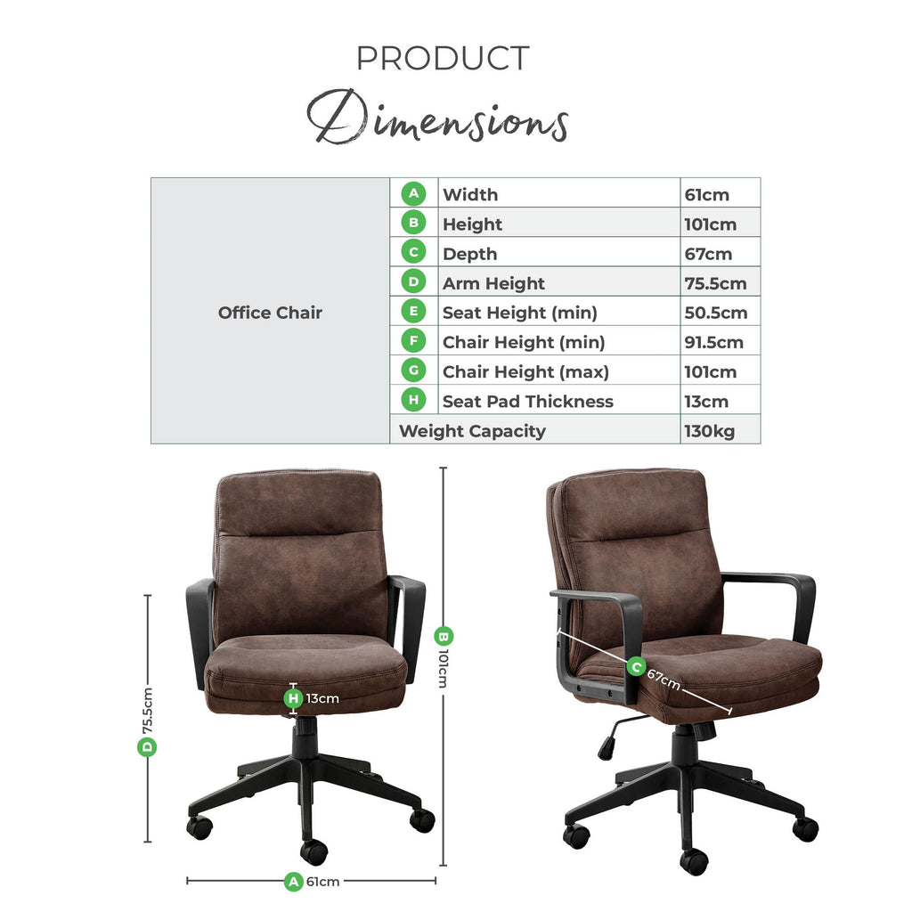 Rosco Brown Faux Leather Swivel Office Chair — image 9