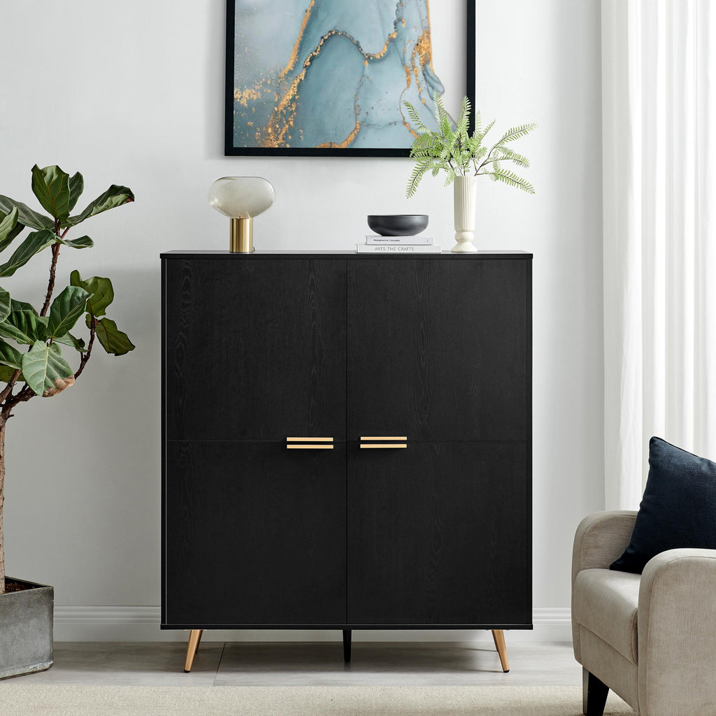 Ivala Black and Copper Large Tall 4 Door Sideboard — image 8