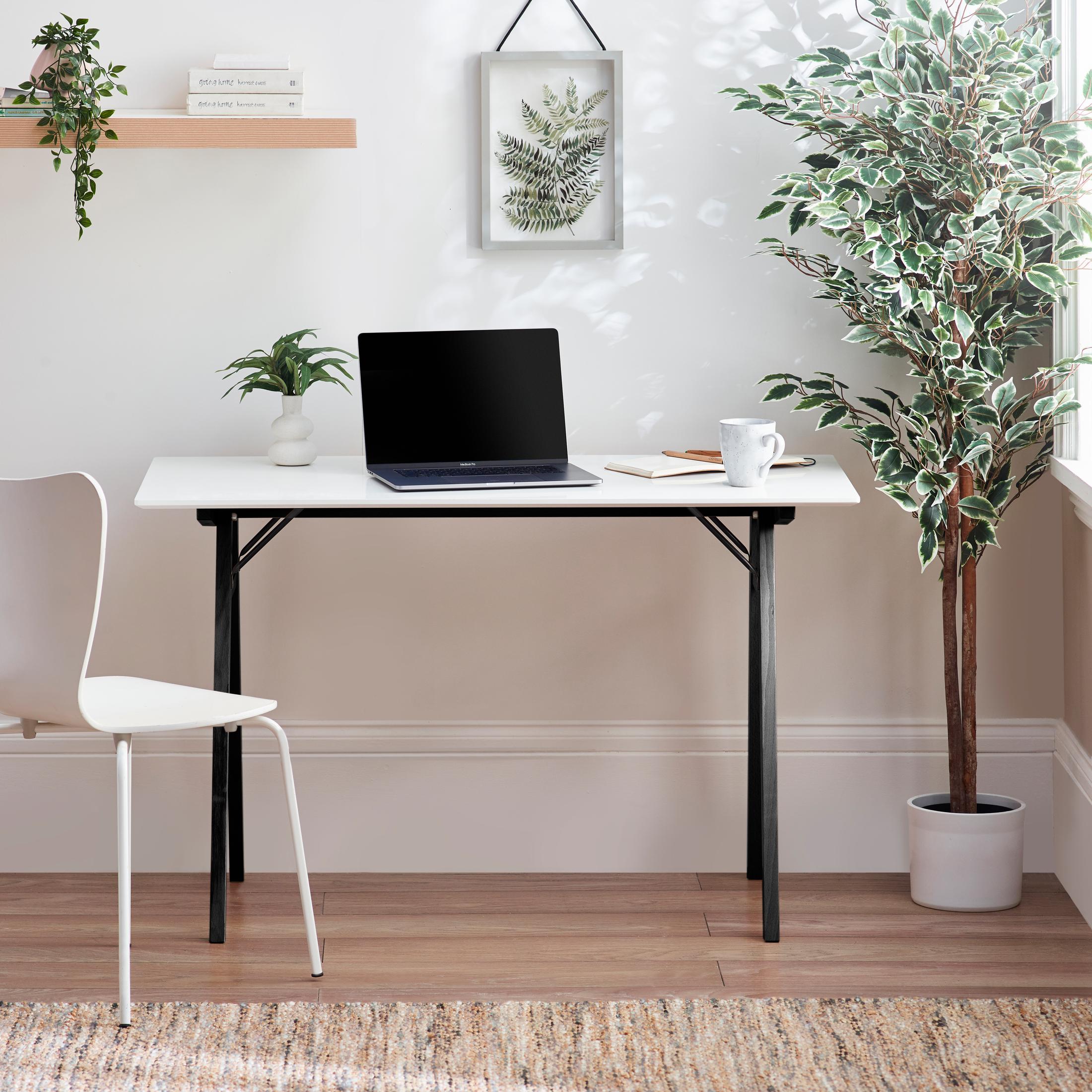 Ivan White and Black Wood Desk — image 2
