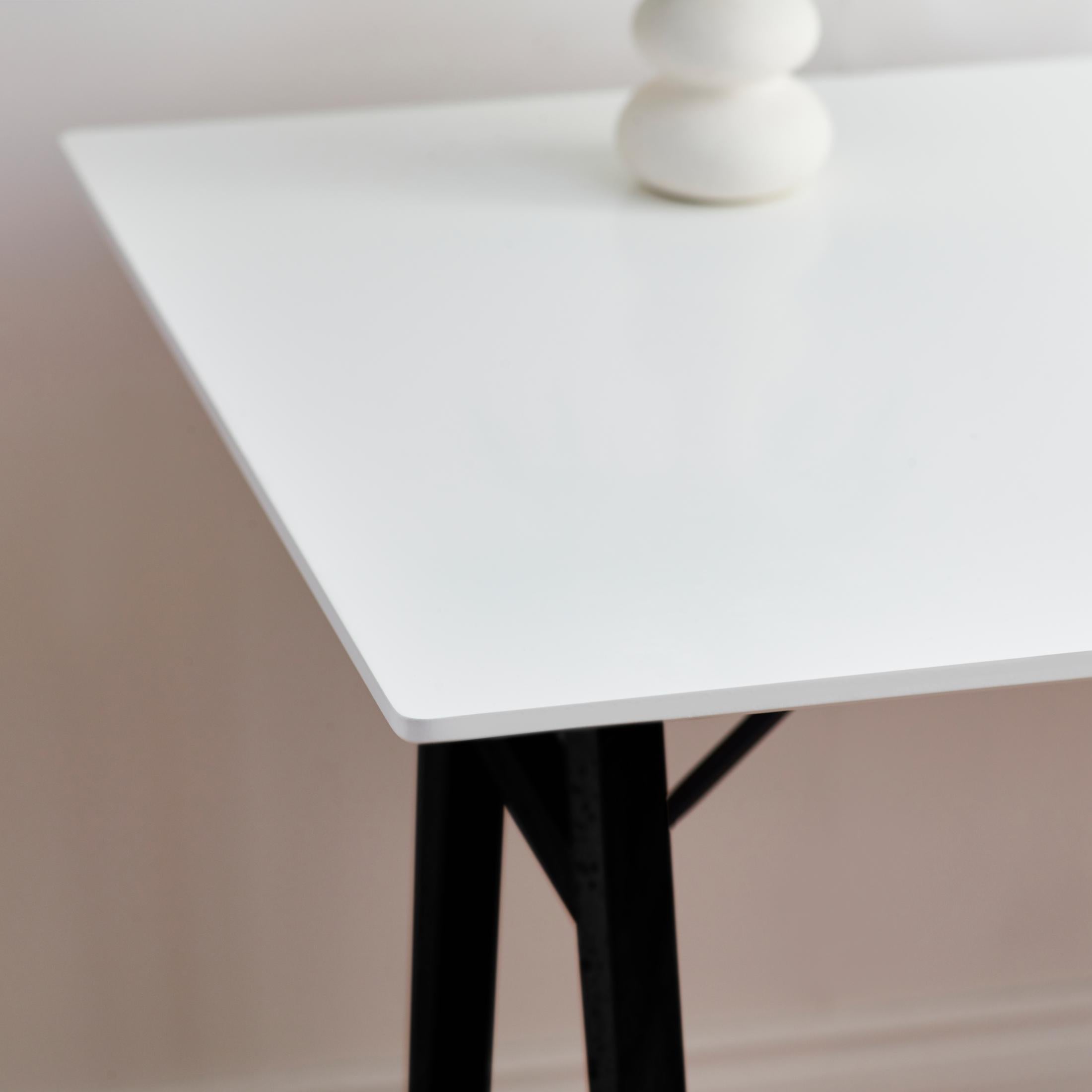 Ivan White and Black Wood Desk — image 3